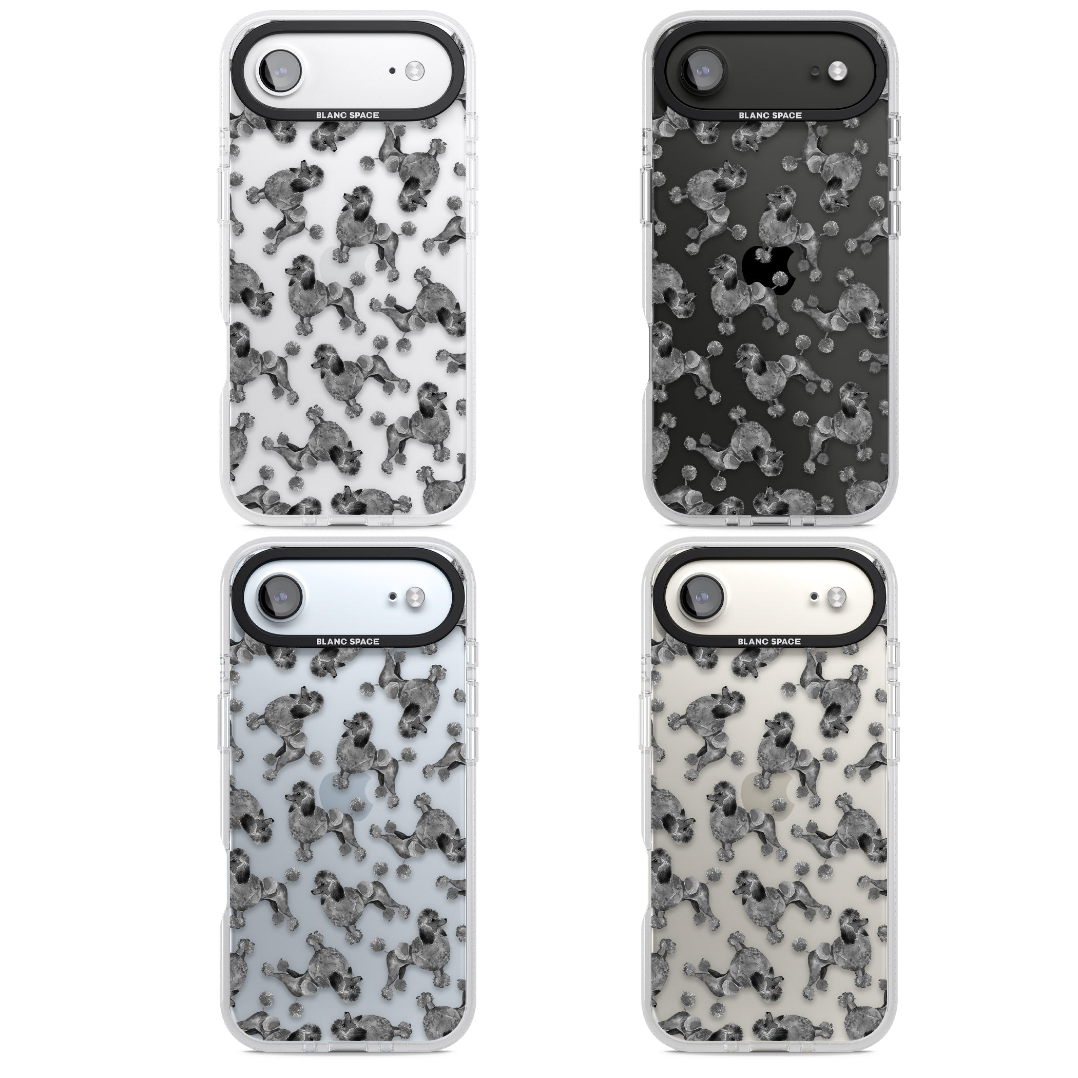 Poodle Pattern iPhone 17 Air Impact Air Clear Phone Case APT Impact Protection