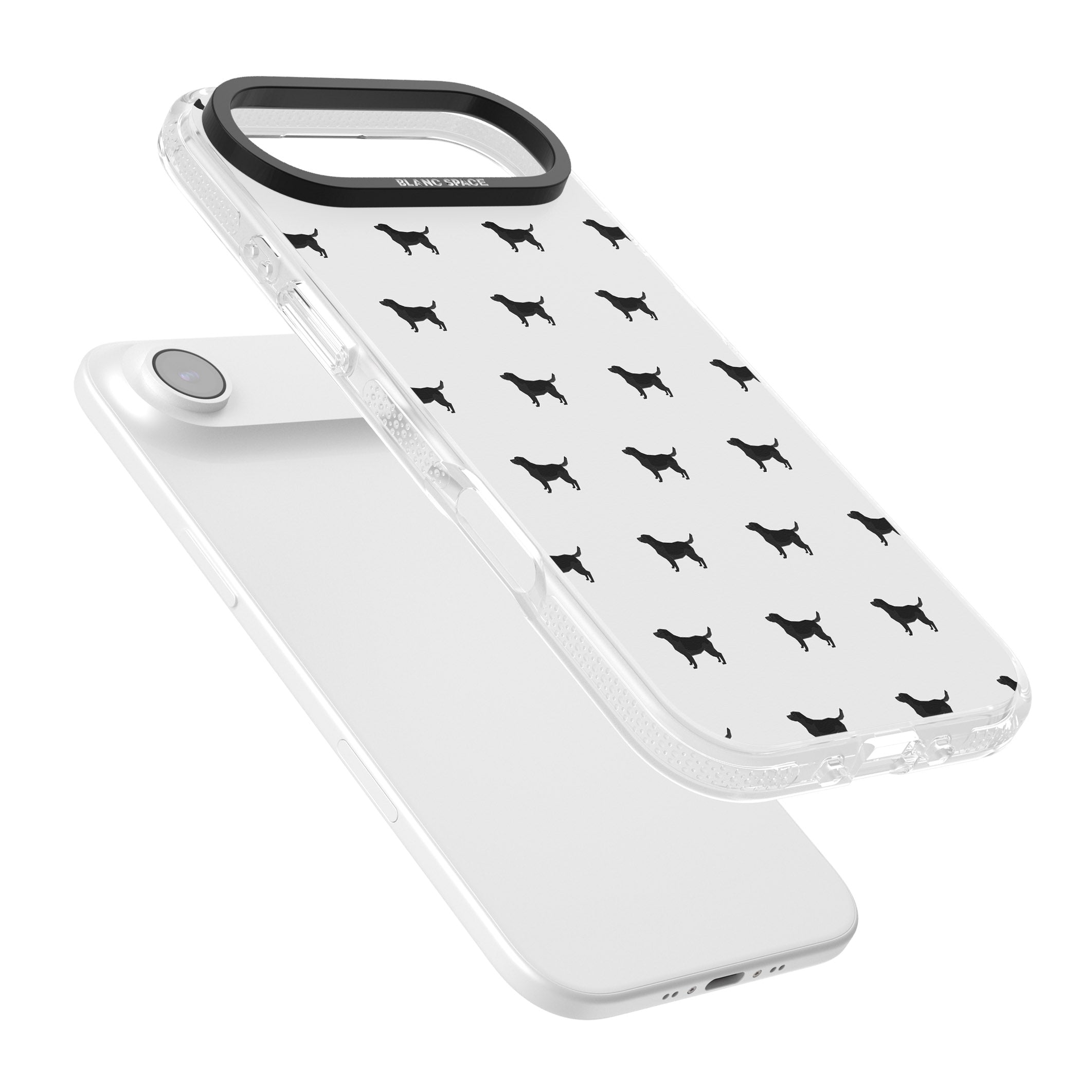 Black Labrador Spot Pattern iPhone 17 Air Impact Air Clear Phone Case Colours