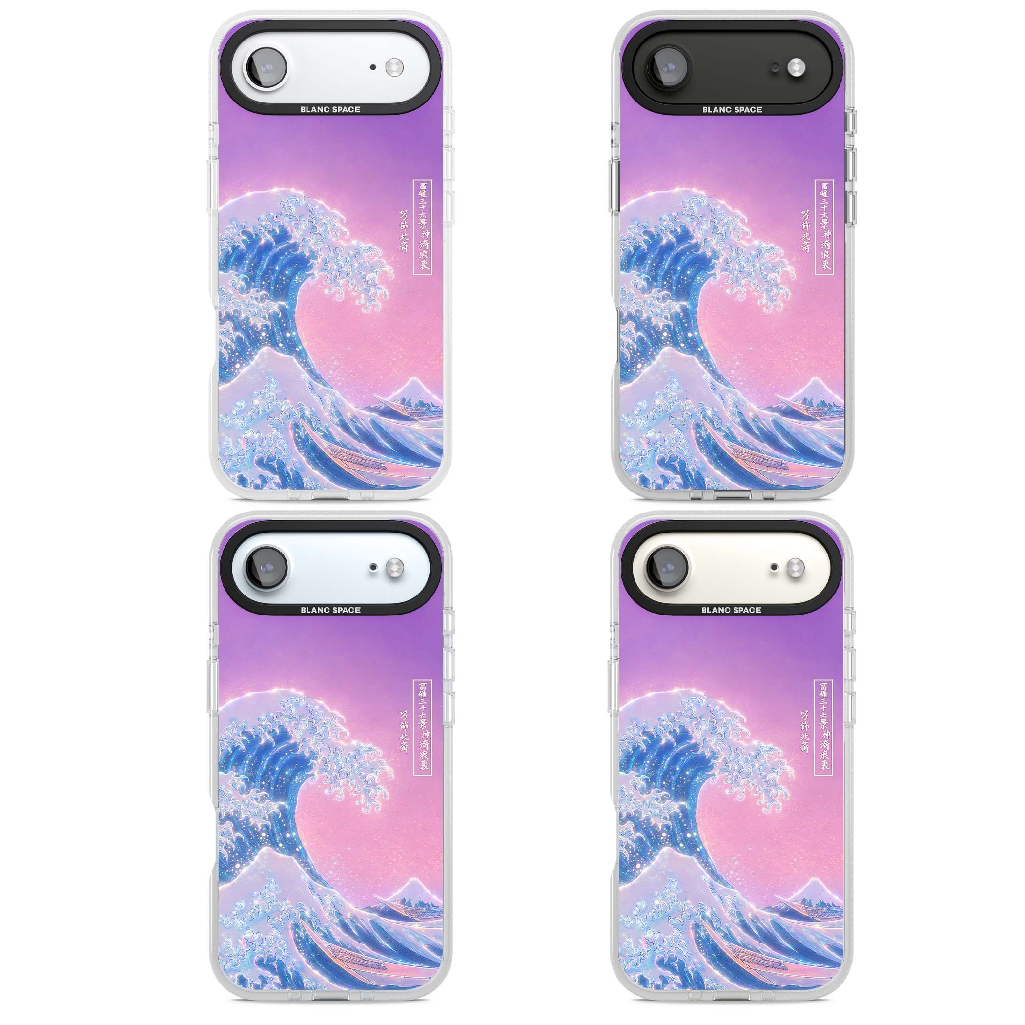 The Great Opal Wave Japanese iPhone case featuring Hokusai's great wave in iridescent pastels with lilac sky and Mou | Clear Case Impact Air case for iPhone Air