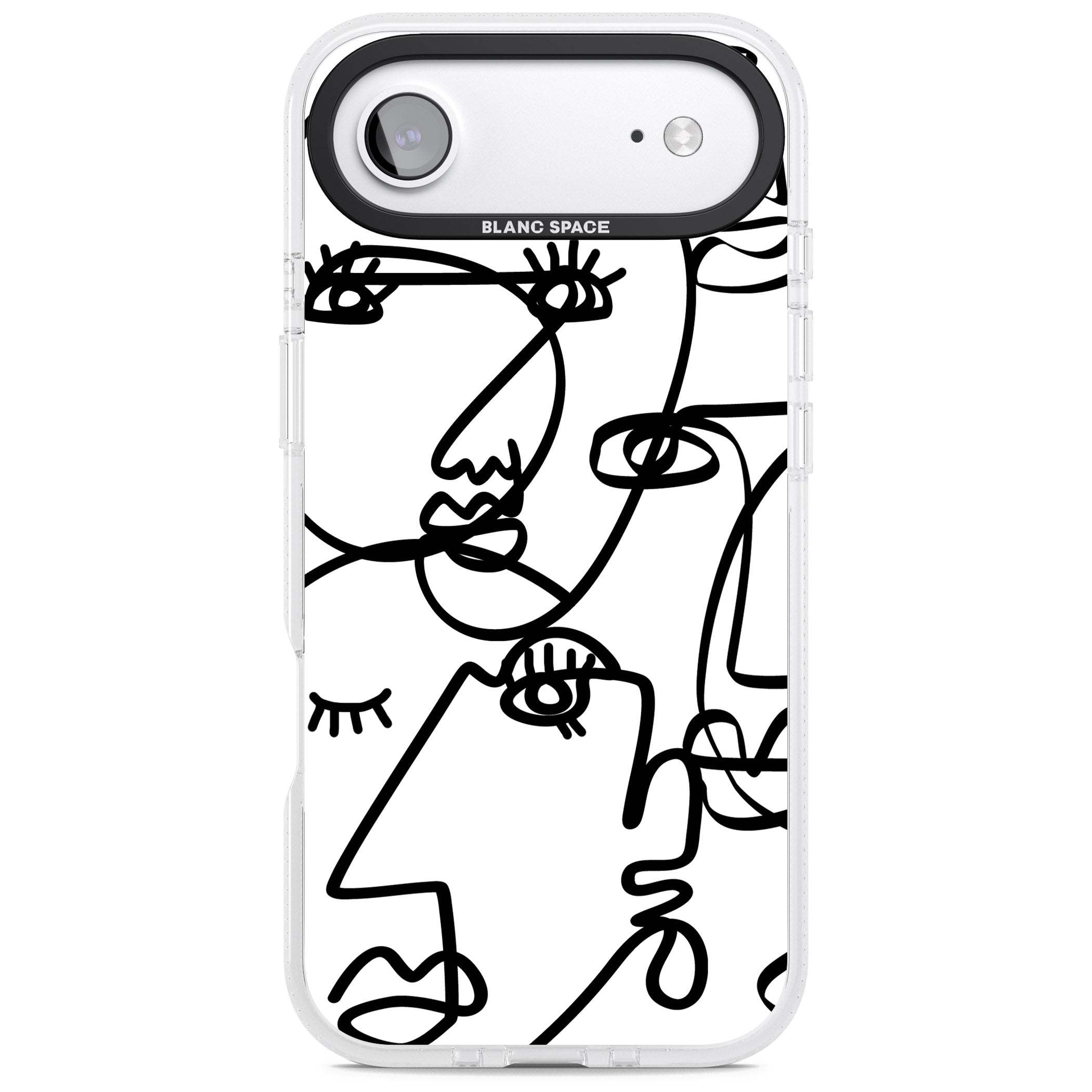 Abstract Line Art Black White iPhone 17 Air Impact Air Clear Phone Case