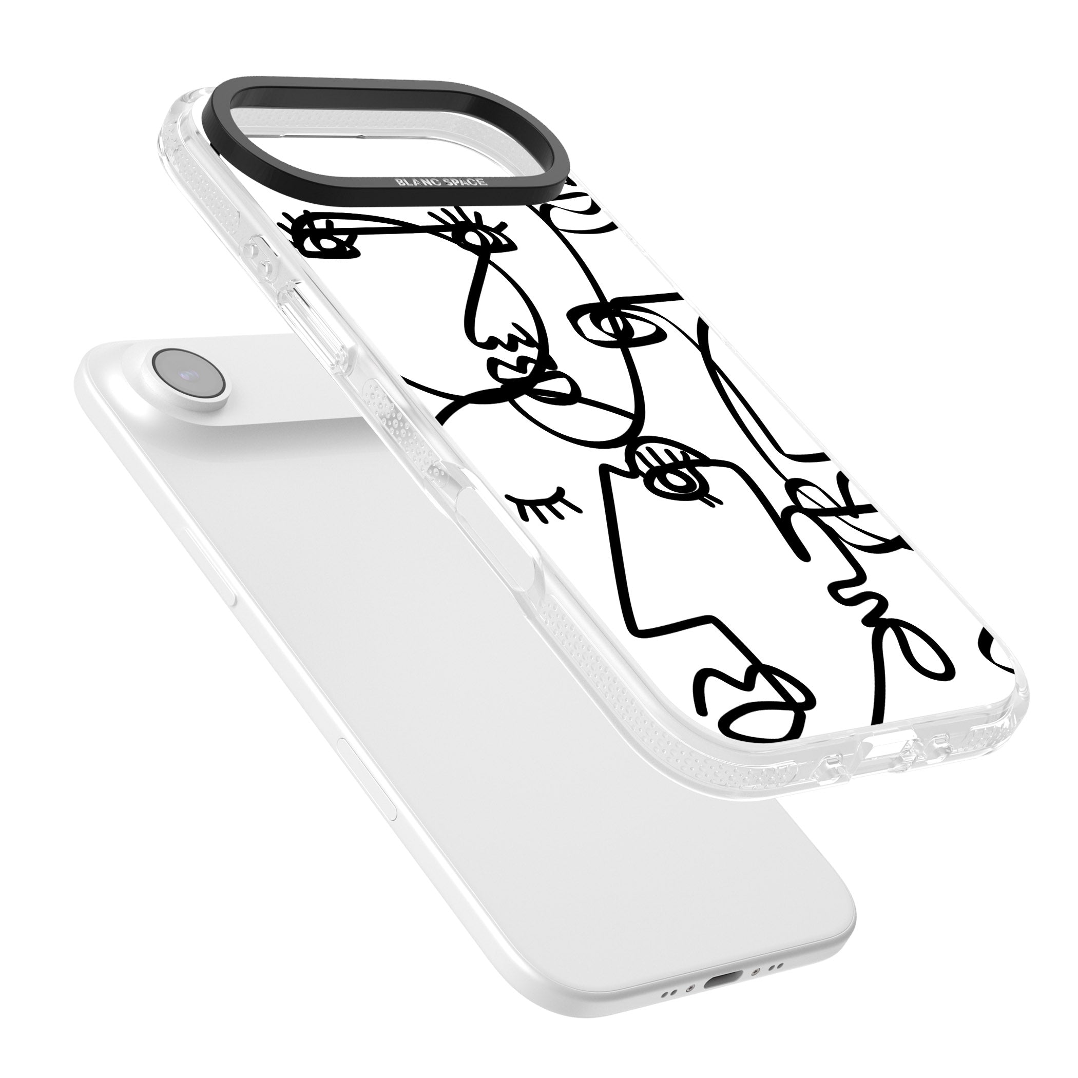 Abstract Line Art Black White iPhone 17 Air Impact Air Clear Phone Case Colours