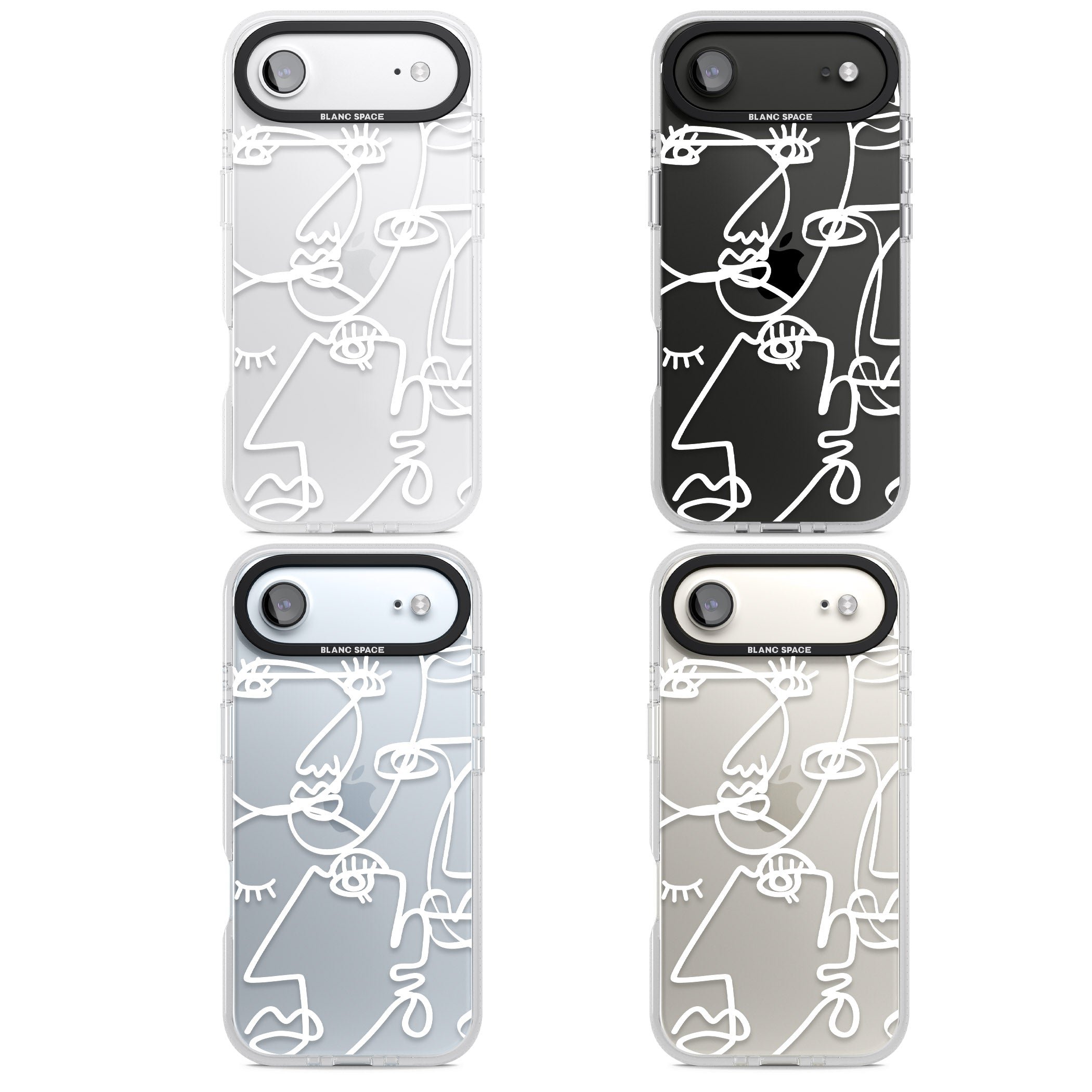 Abstract Line Art White Clear iPhone 17 Air Impact Air Clear Phone Case APT Impact Protection