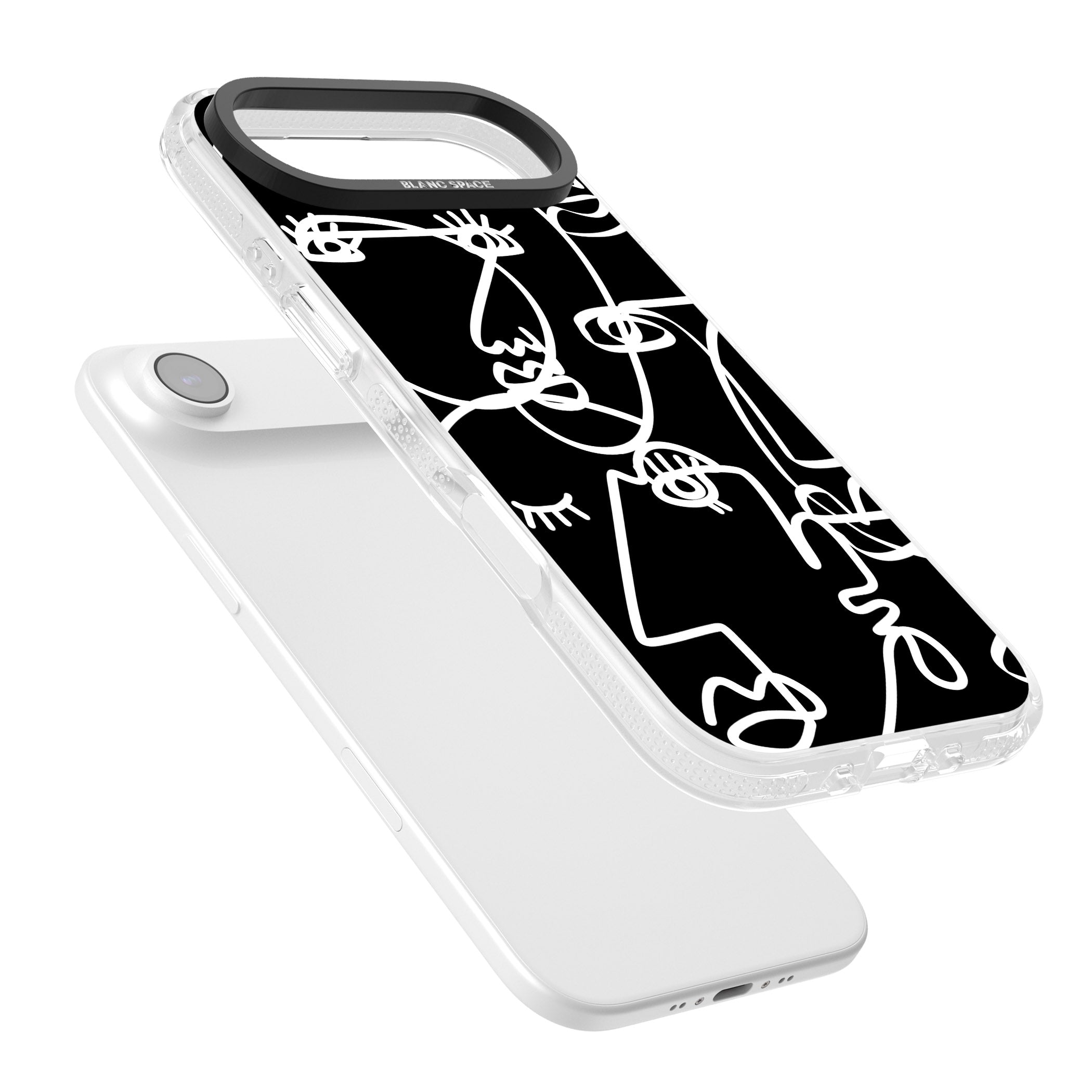 Abstract Line Art White Black iPhone 17 Air Impact Air Clear Phone Case Colours