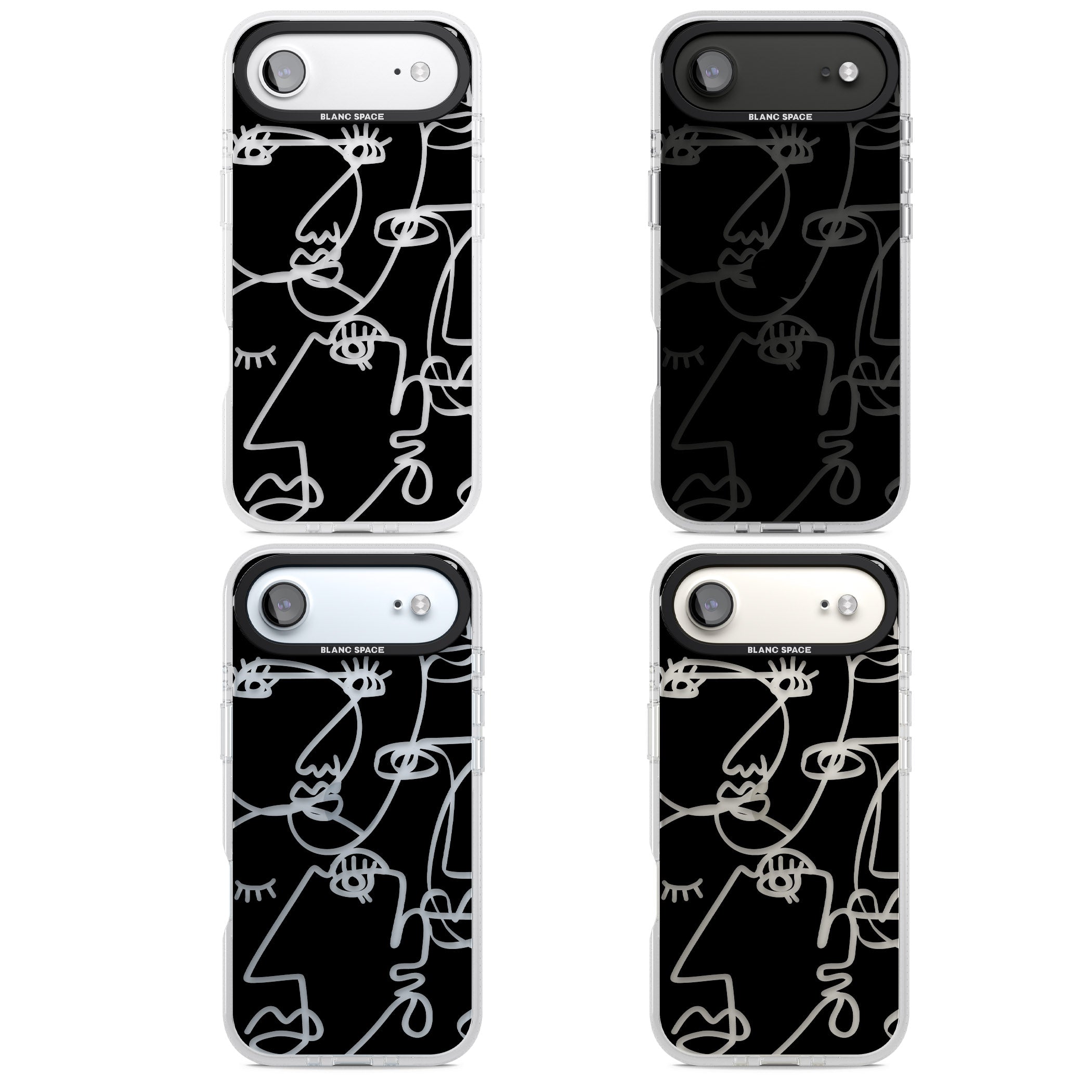 Abstract Line Art Clear Black iPhone 17 Air Impact Air Clear Phone Case APT Impact Protection