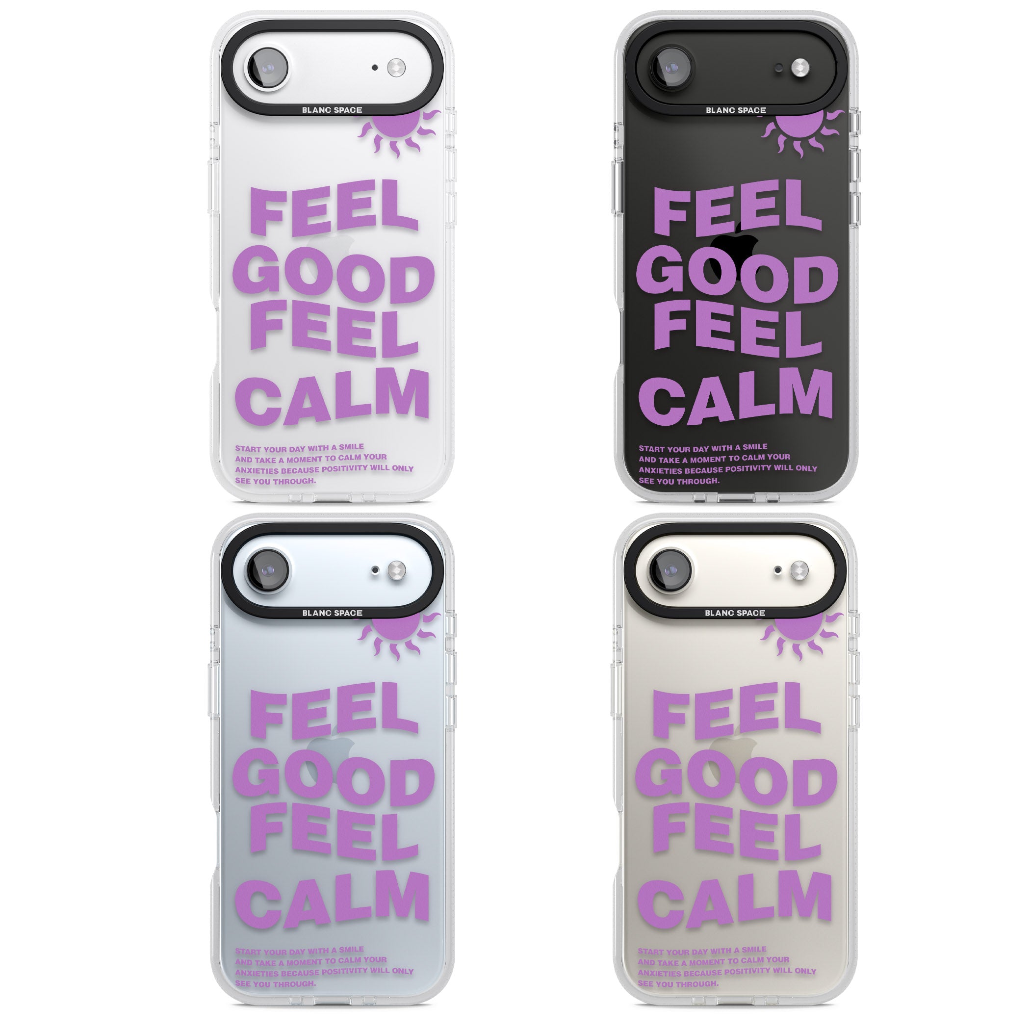 Feel Good Feel Calm (Purple) iPhone 17 Air Impact Air Clear Phone Case APT Impact Protection