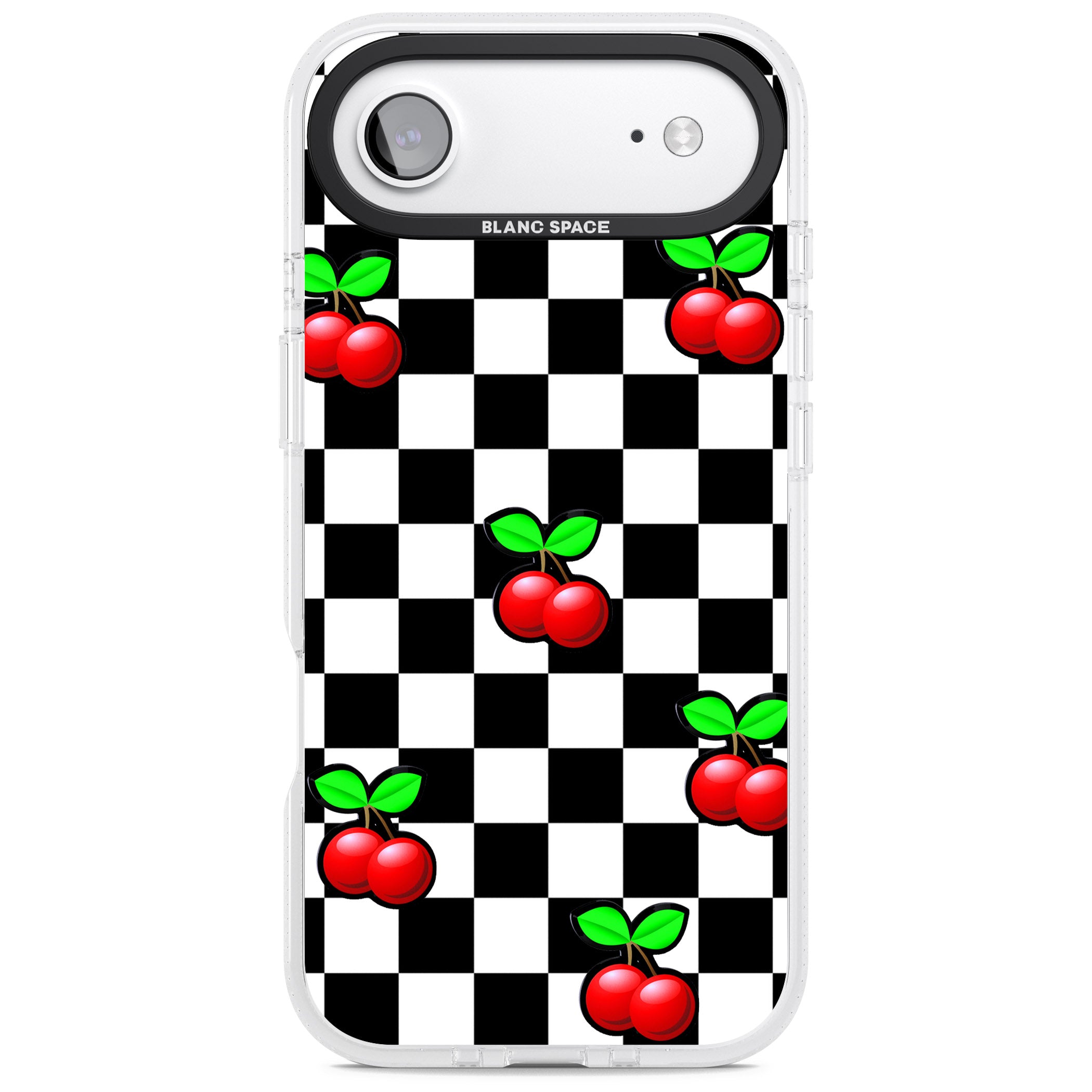 Checkered Cherry iPhone 17 Air Impact Air Clear Phone Case
