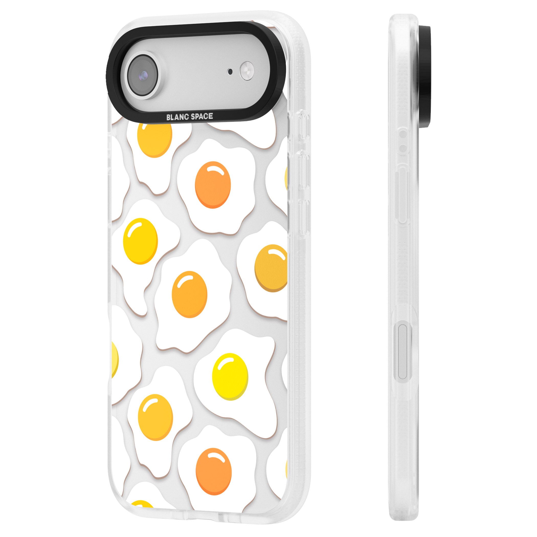 Fried Egg Pattern iPhone 17 Air Impact Air Clear Phone Case Side Profile