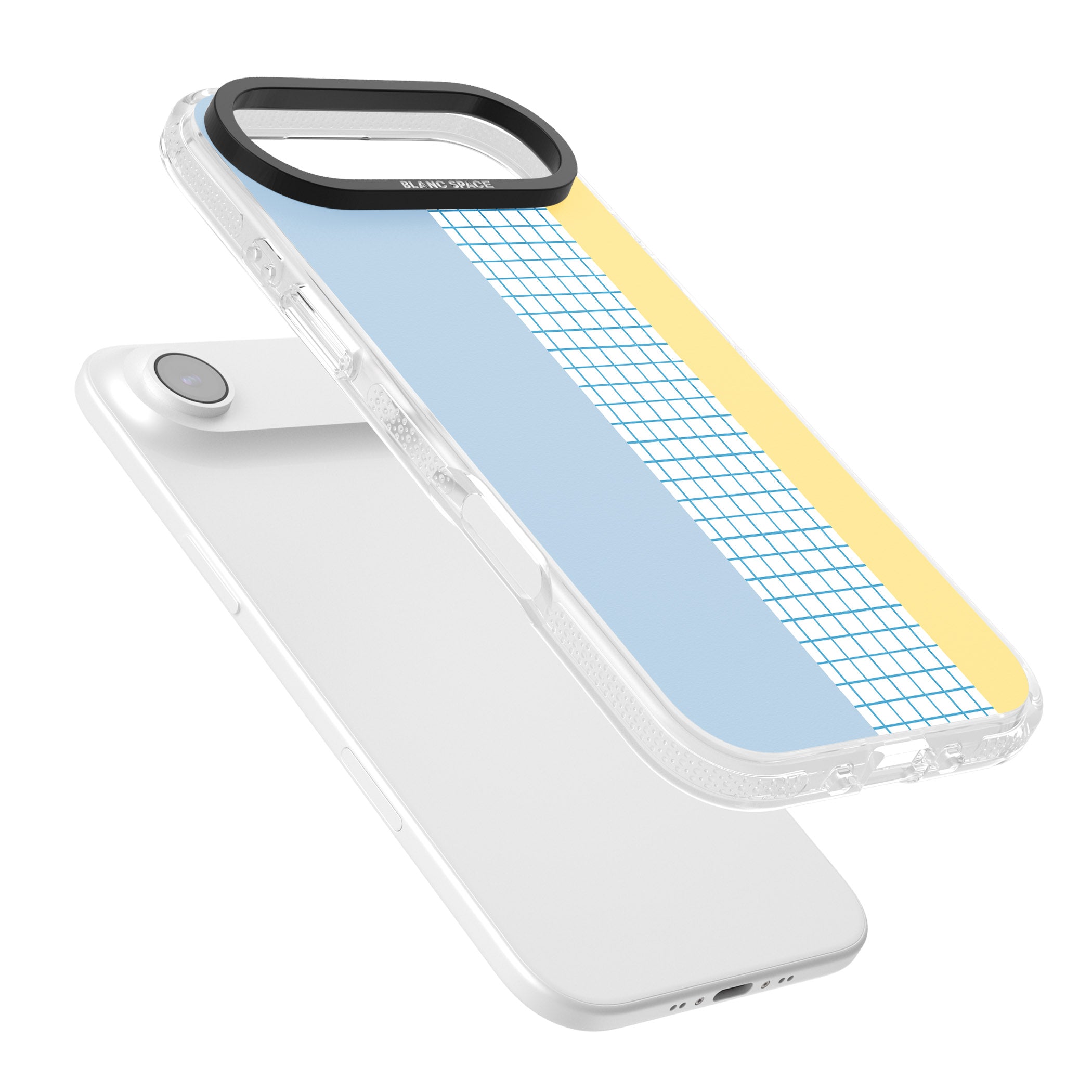 Abstract Grid Blue & Yellow iPhone 17 Air Impact Air Clear Phone Case Colours
