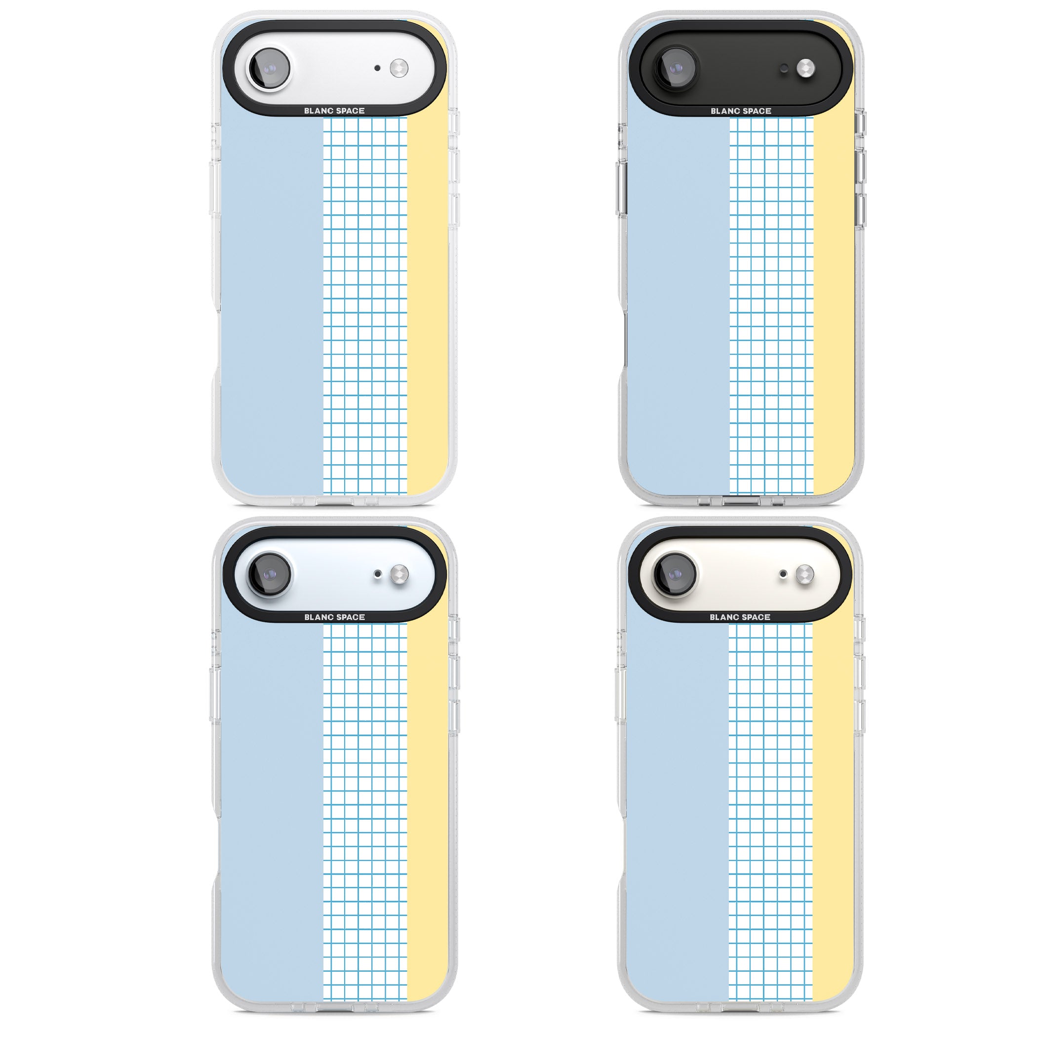 Abstract Grid Blue & Yellow iPhone 17 Air Impact Air Clear Phone Case APT Impact Protection