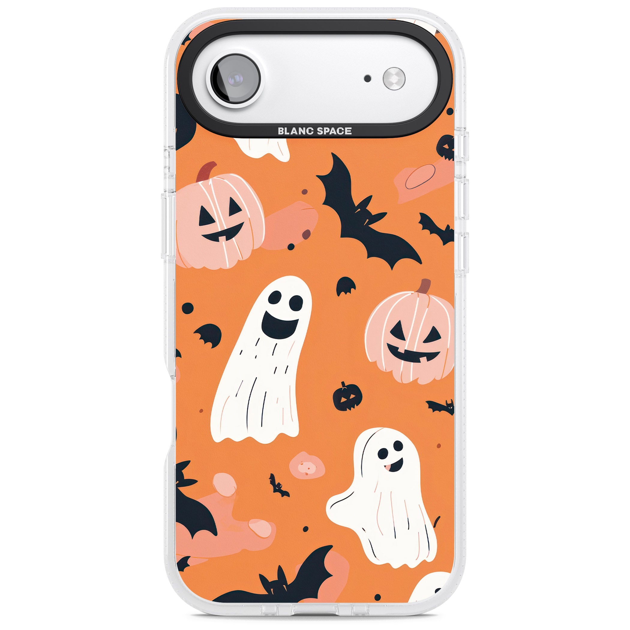 Orange Halloween Pattern iPhone 17 Air Impact Air Clear Phone Case