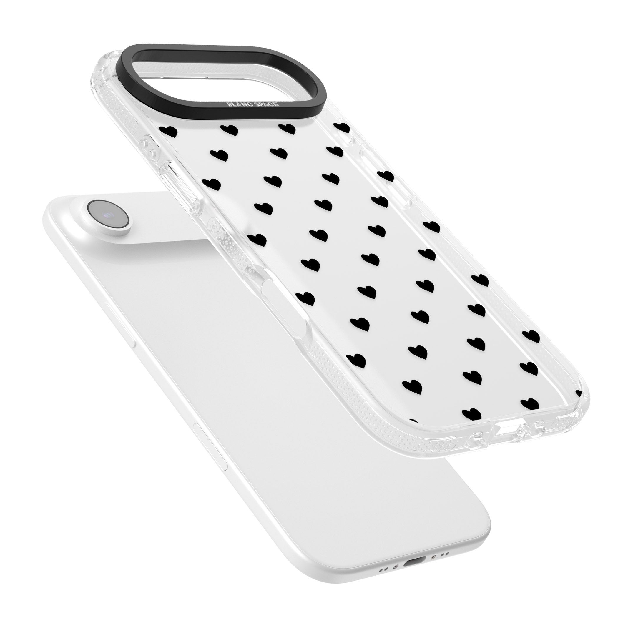Small Heart Pattern: White & iPhone 17 Air Impact Air Clear Phone Case Colours