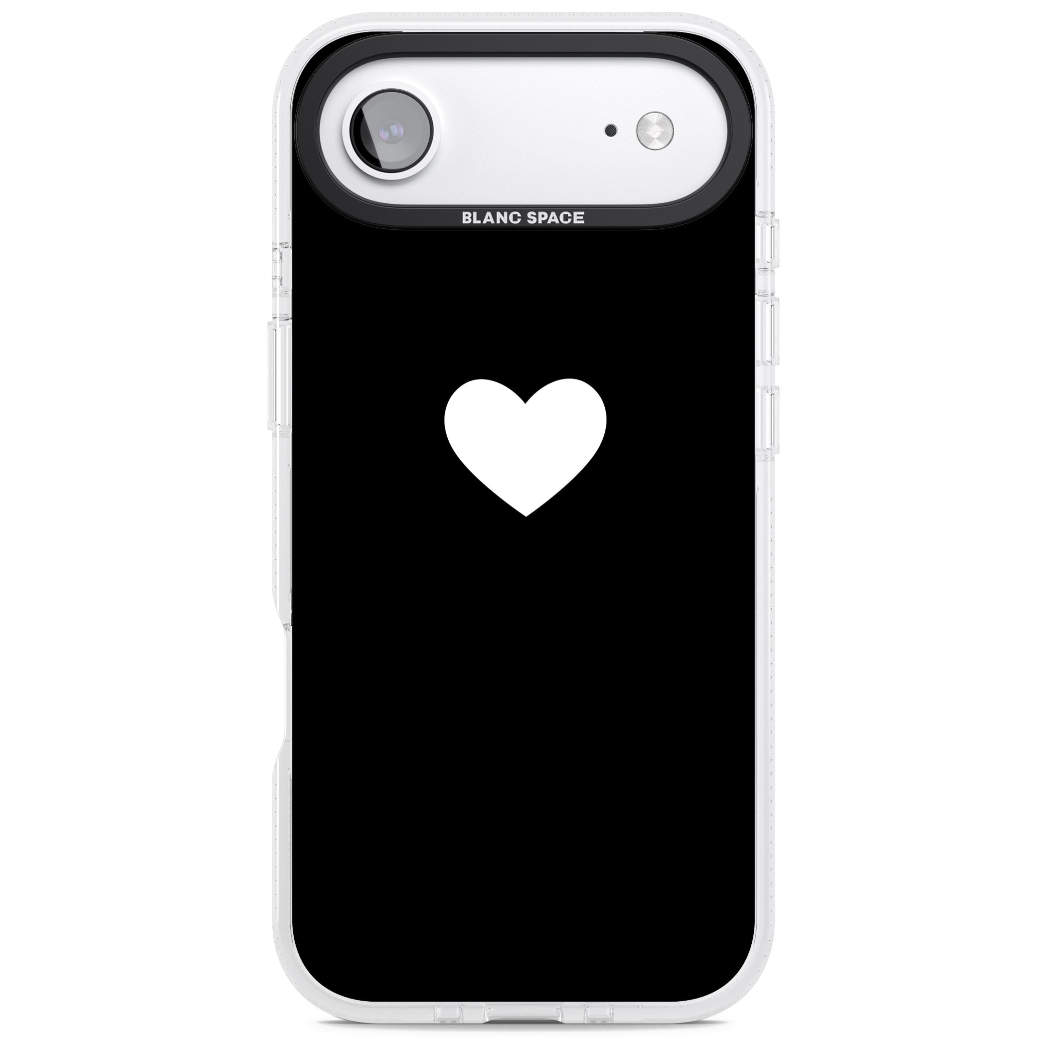 Single Heart Design: White & iPhone 17 Air Impact Air Clear Phone Case