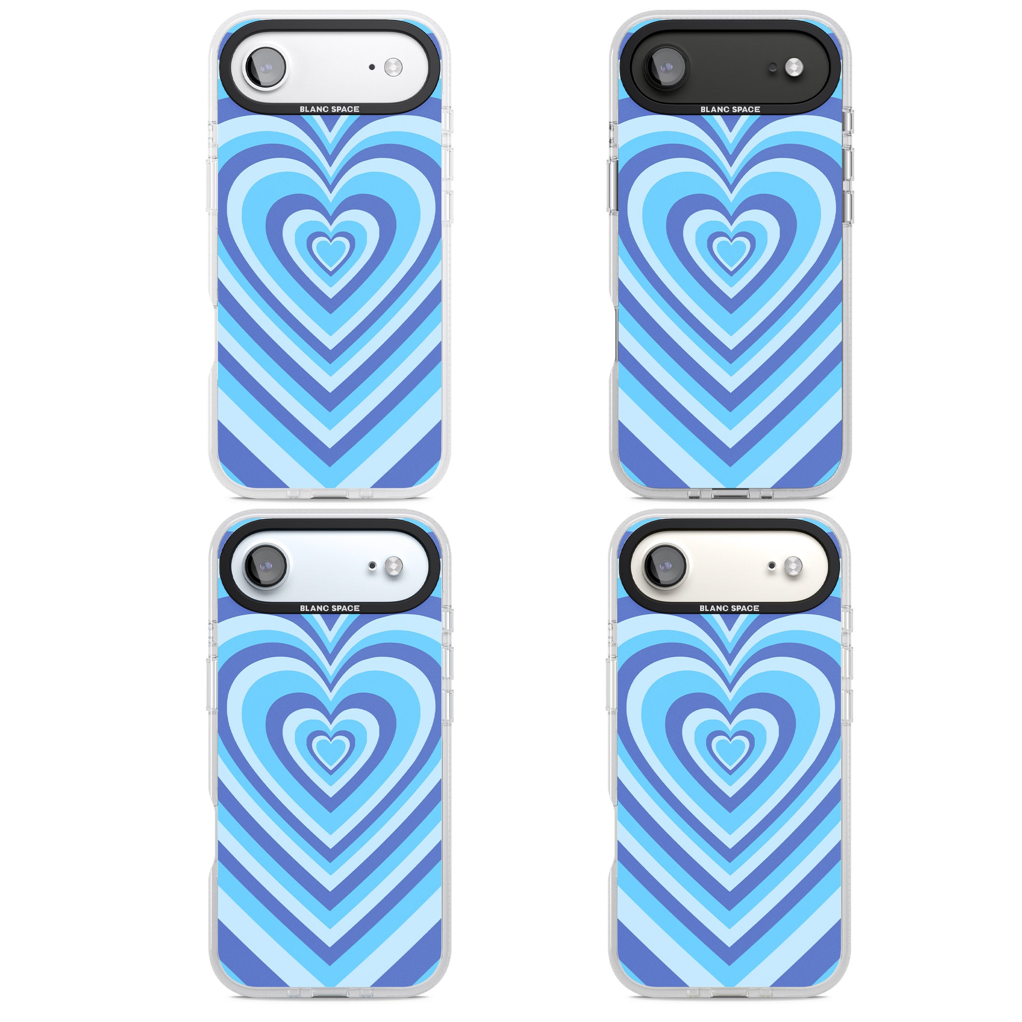 Blue Heart Illusion iPhone 17 Air Impact Air Clear Phone Case APT Impact Protection