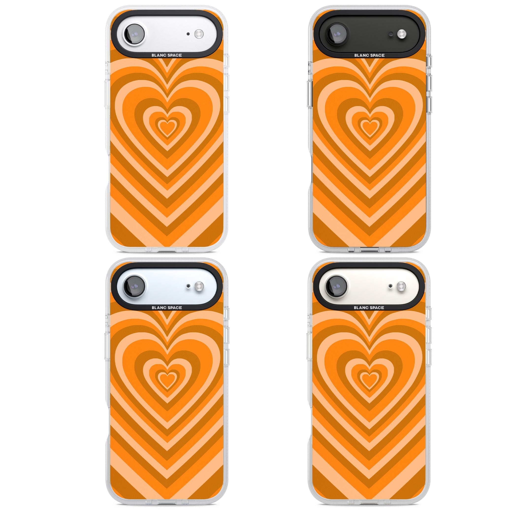 Orange Heart Illusion iPhone 17 Air Impact Air Clear Phone Case APT Impact Protection