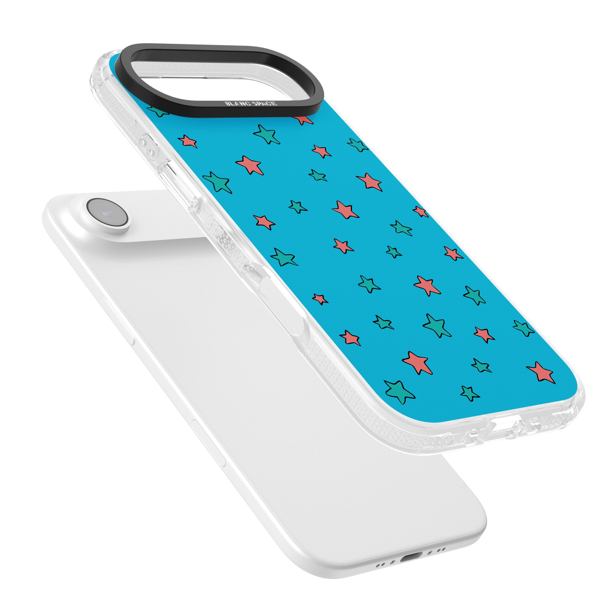 Blue Heartstopper Stars Pattern iPhone 17 Air Impact Air Clear Phone Case Colours