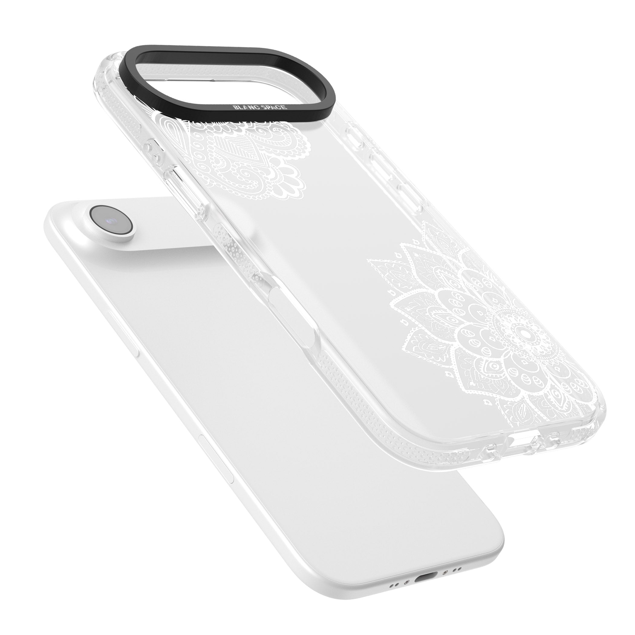 White Henna Florals iPhone 17 Air Impact Air Clear Phone Case Colours
