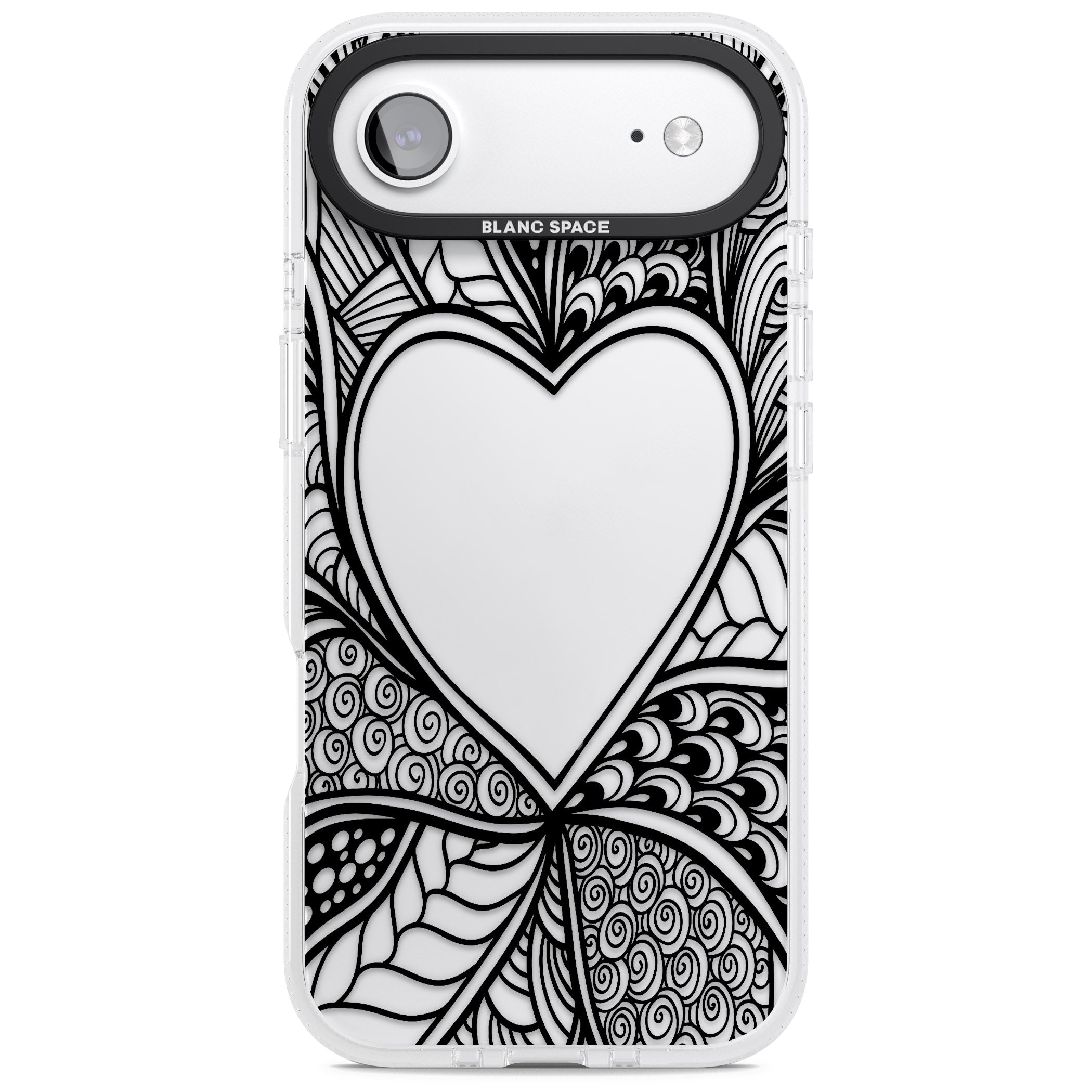 Black Henna Heart iPhone 17 Air Impact Air Clear Phone Case