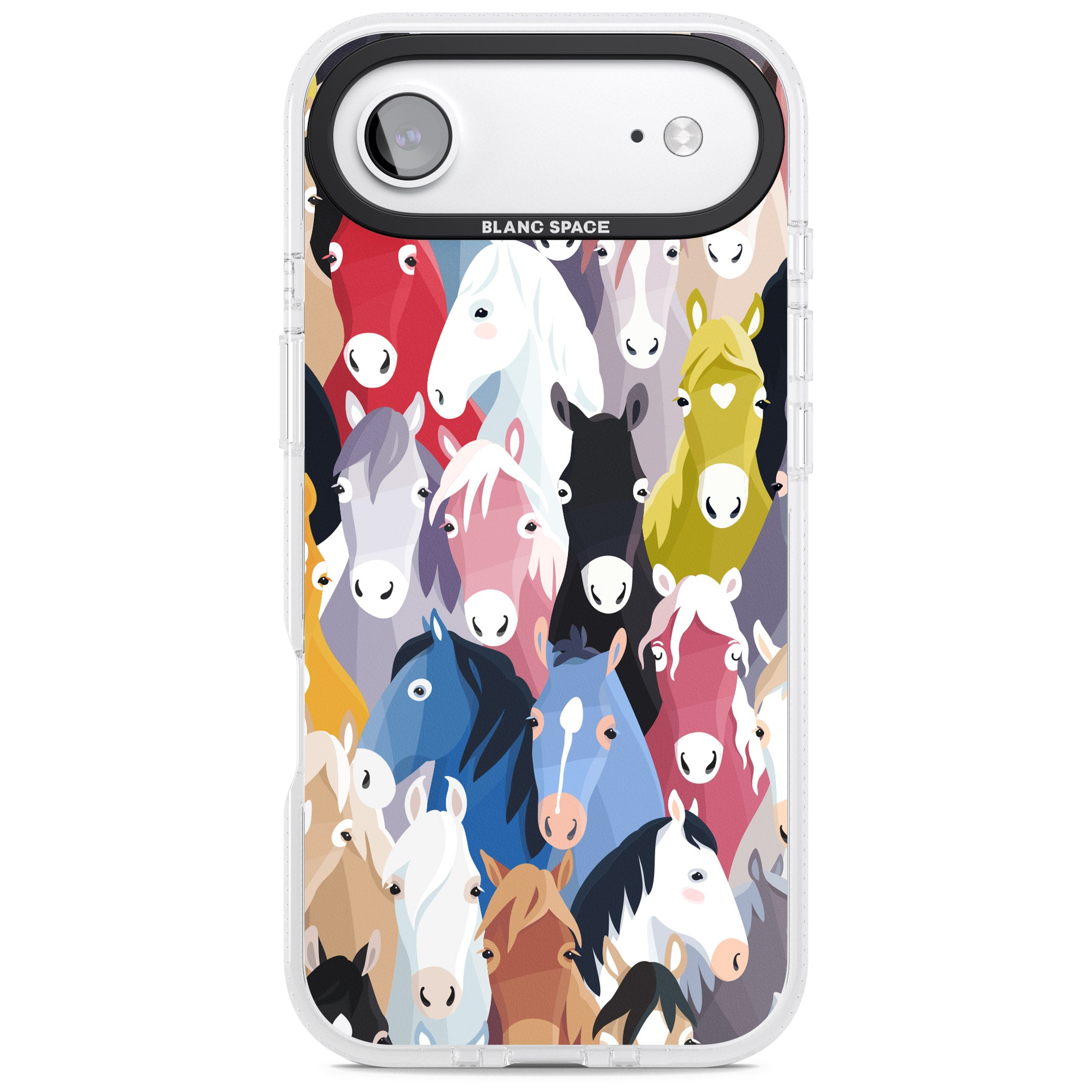 Colourful Horse Pattern iPhone 17 Air Impact Air Clear Phone Case