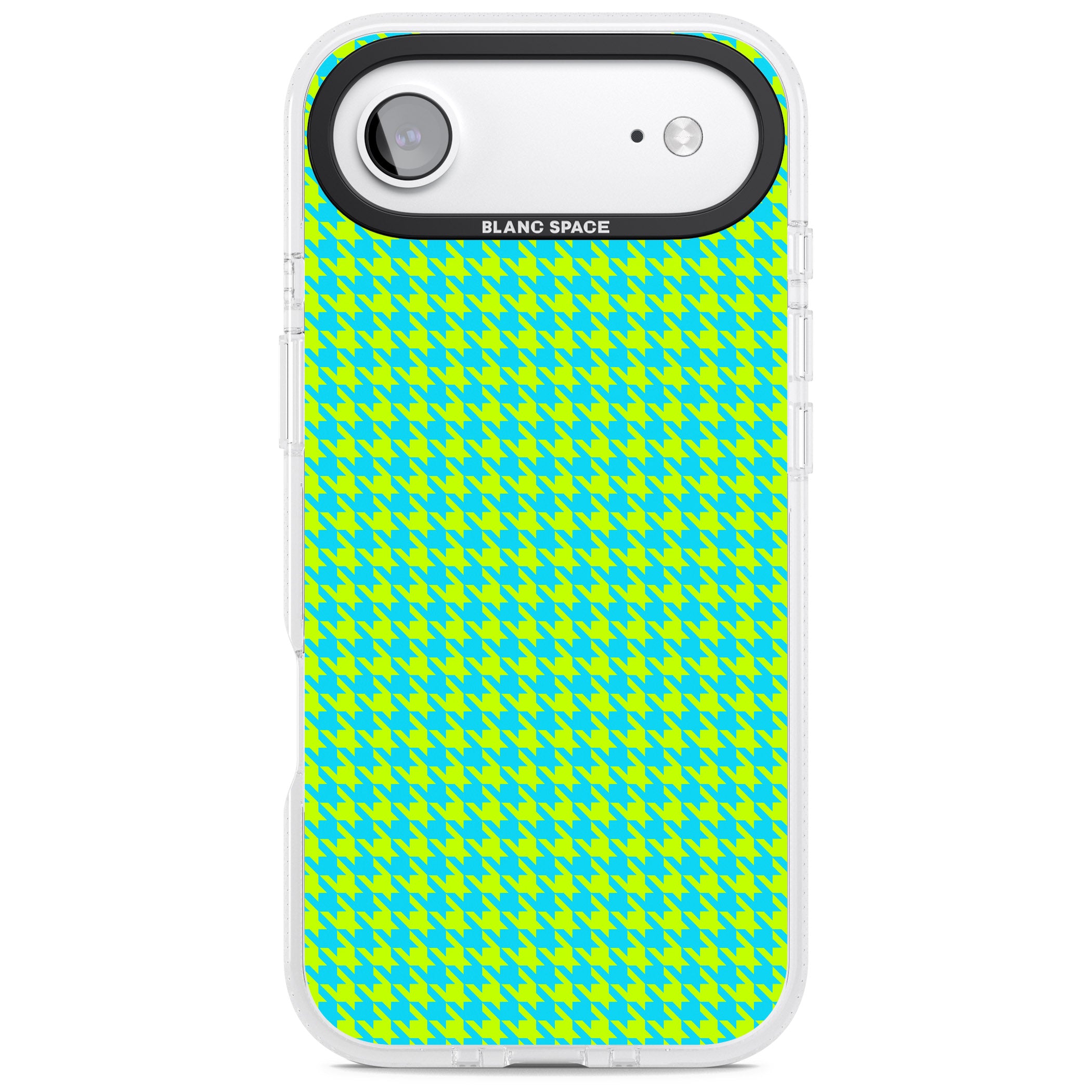 Neon Lime & Turquoise Houndstooth iPhone 17 Air Impact Air Clear Phone Case