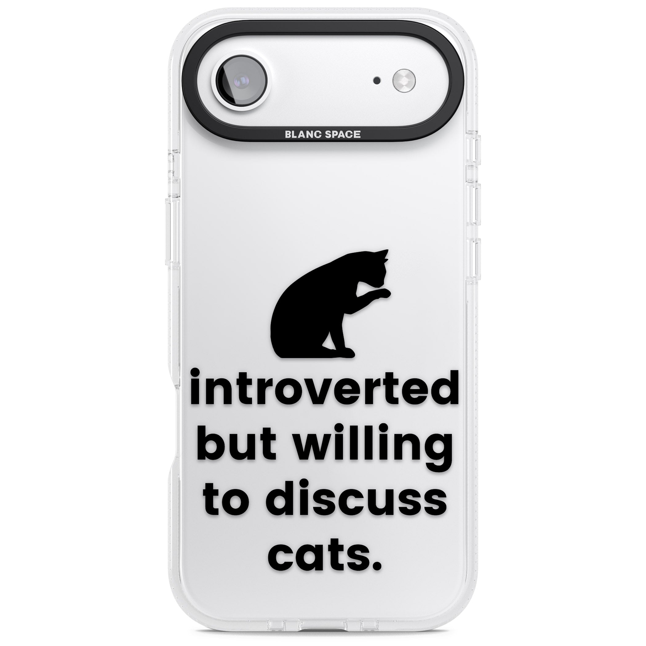 Introverted But Willing To Discuss Cats iPhone 17 Air Impact Air Clear Phone Case