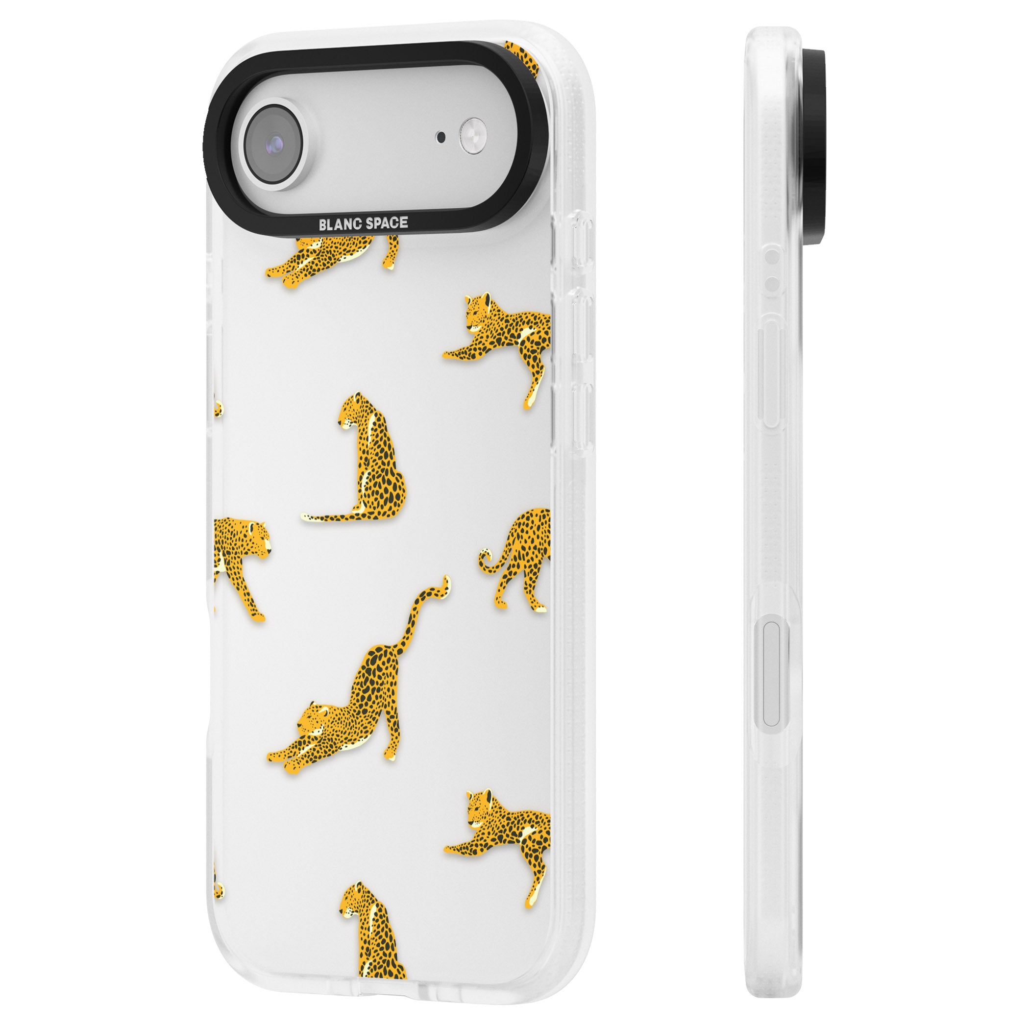 Leopard Spots iPhone 17 Air Impact Air Clear Phone Case Side Profile