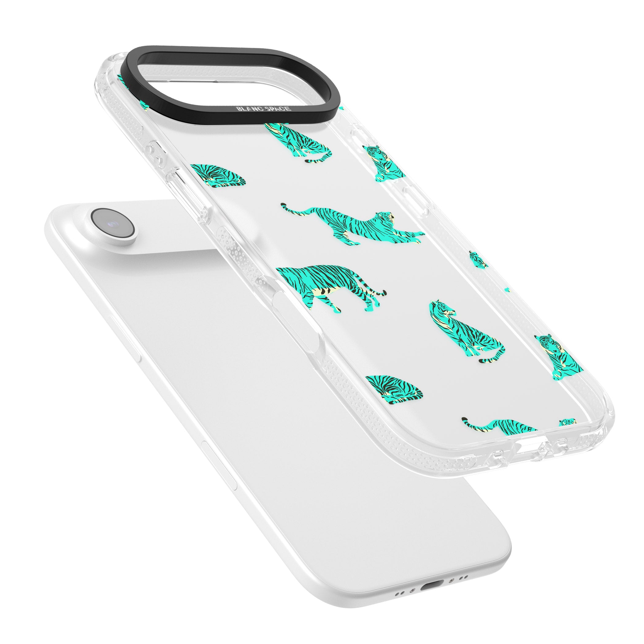 Turquoise Tiger iPhone 17 Air Impact Air Clear Phone Case Colours
