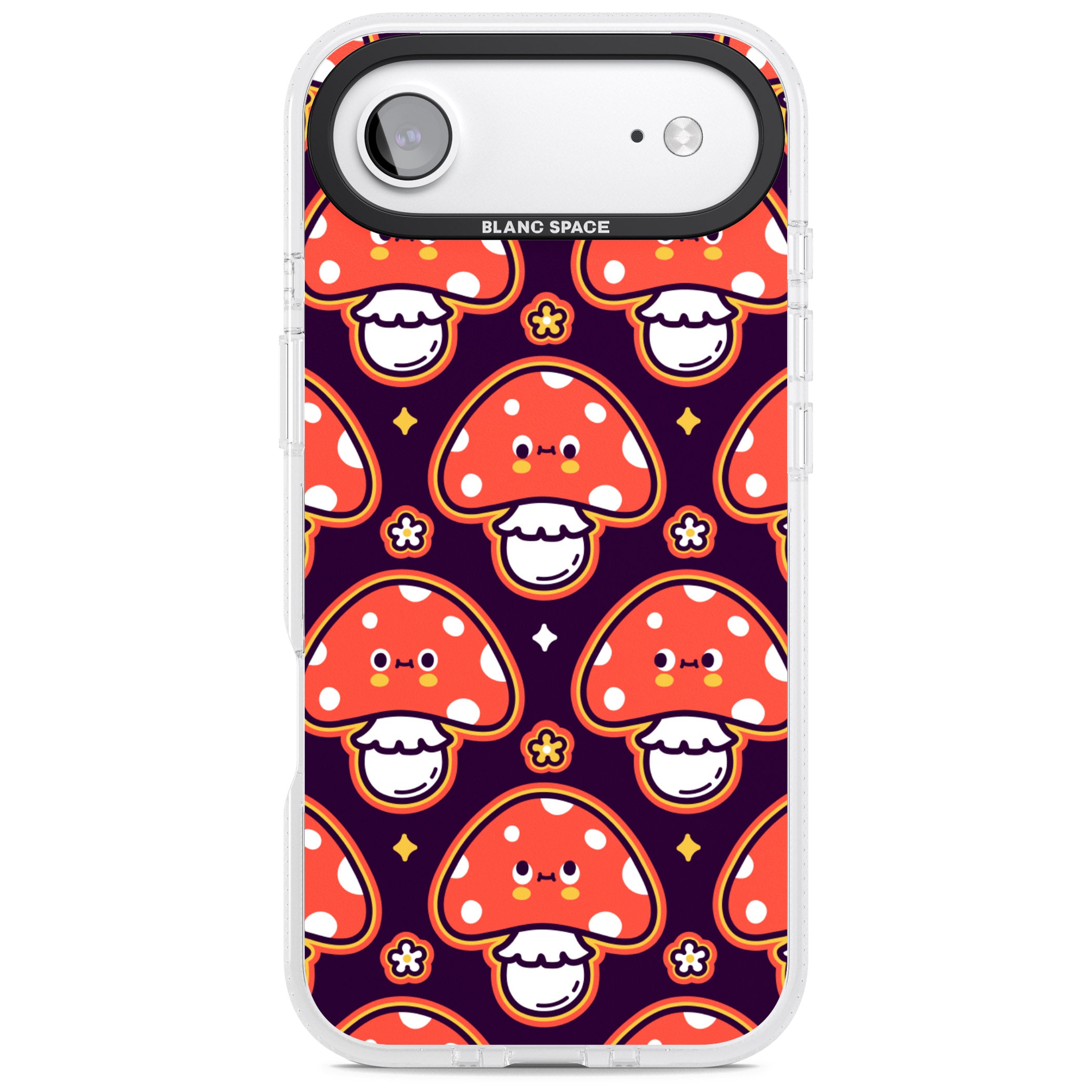 Mushroom Kawaii Pattern iPhone 17 Air Impact Air Clear Phone Case