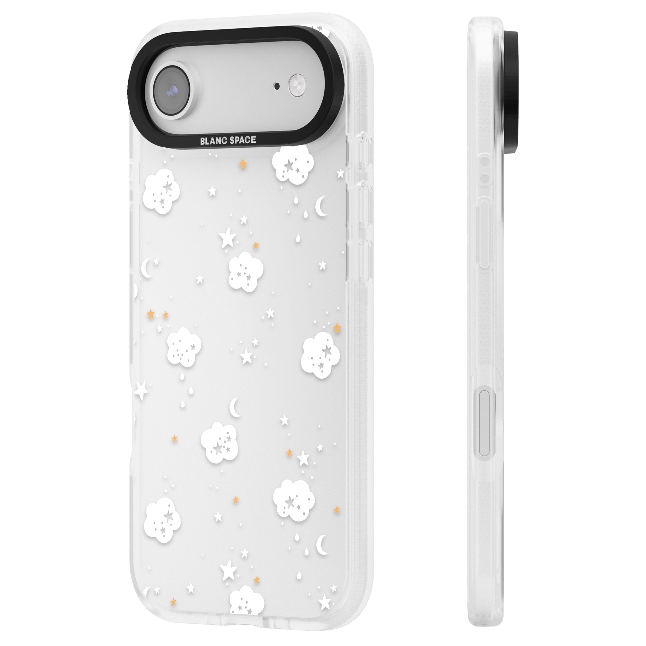Starry Night Cloud iPhone 17 Air Impact Air Clear Phone Case Side Profile