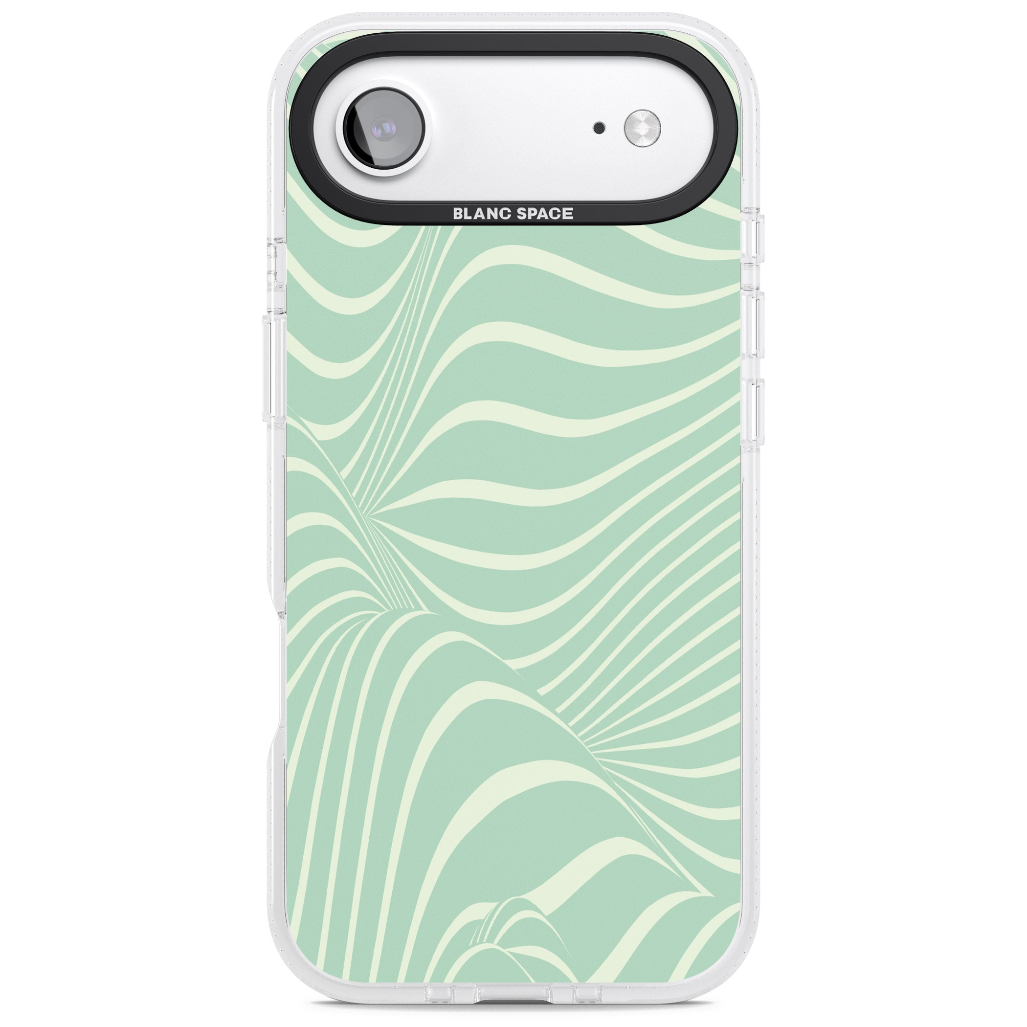 Mint Green Distorted Line iPhone 17 Air Impact Air Clear Phone Case