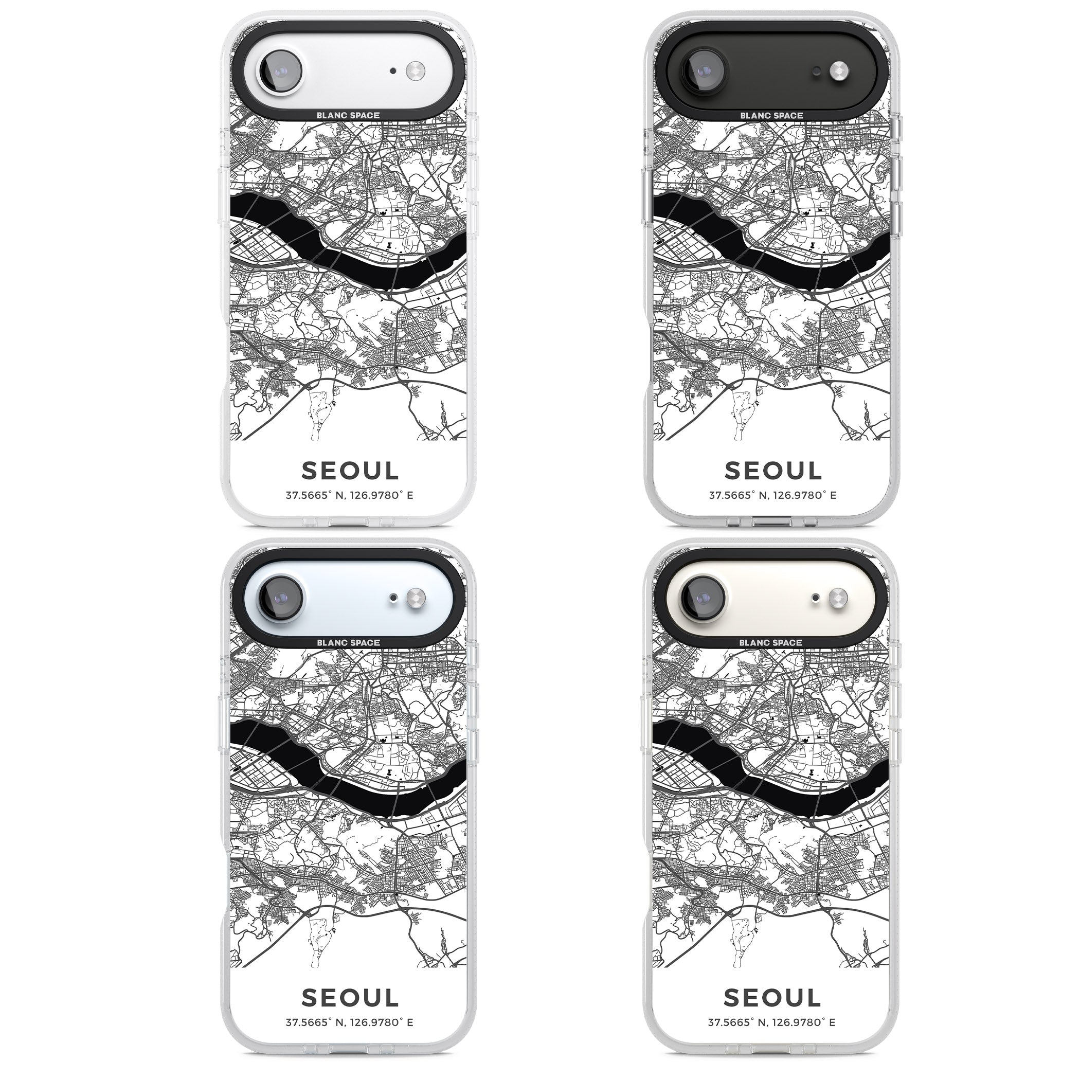 Seoul City Map iPhone 17 Air Impact Air Clear Phone Case APT Impact Protection