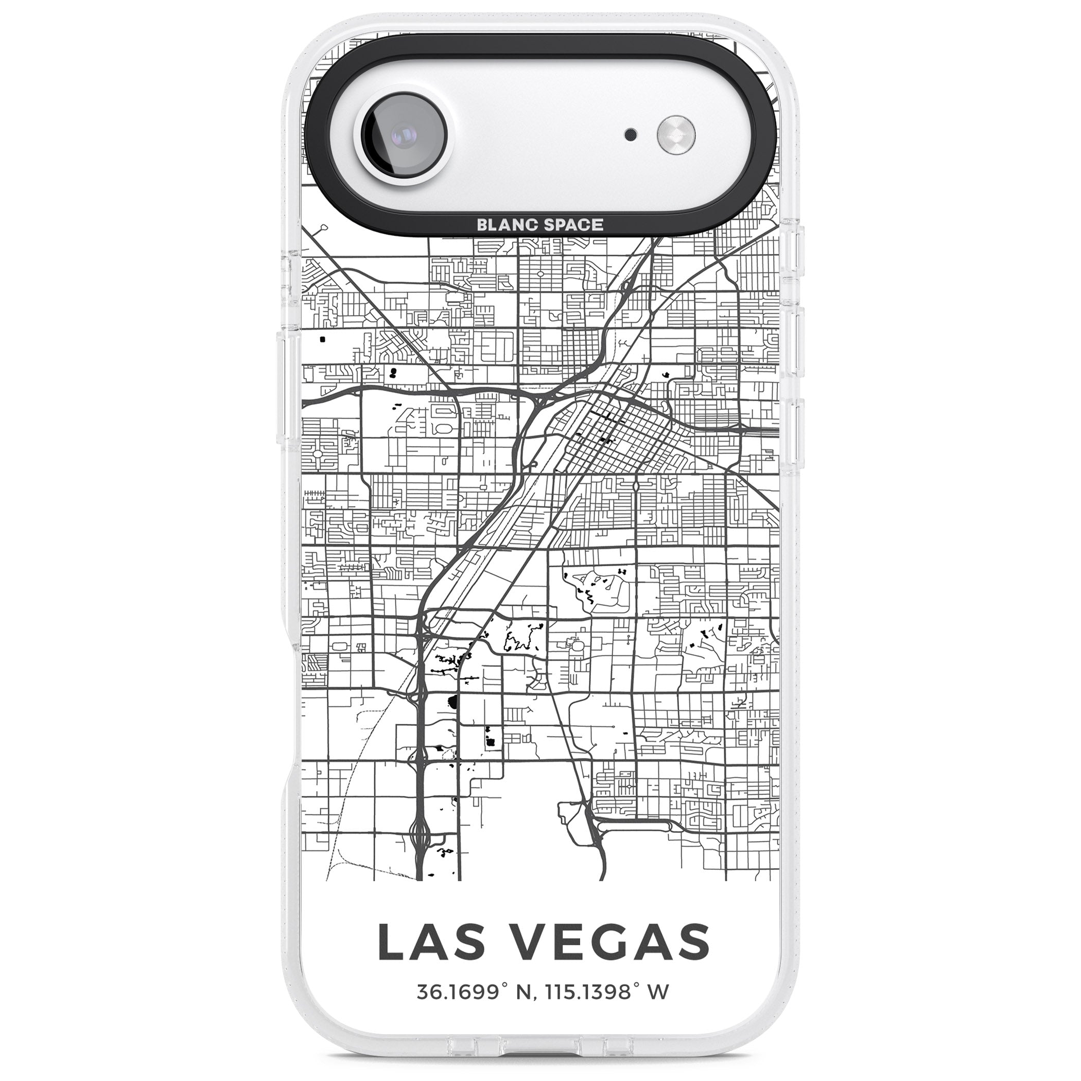 Las Vegas Map iPhone 17 Air Impact Air Clear Phone Case