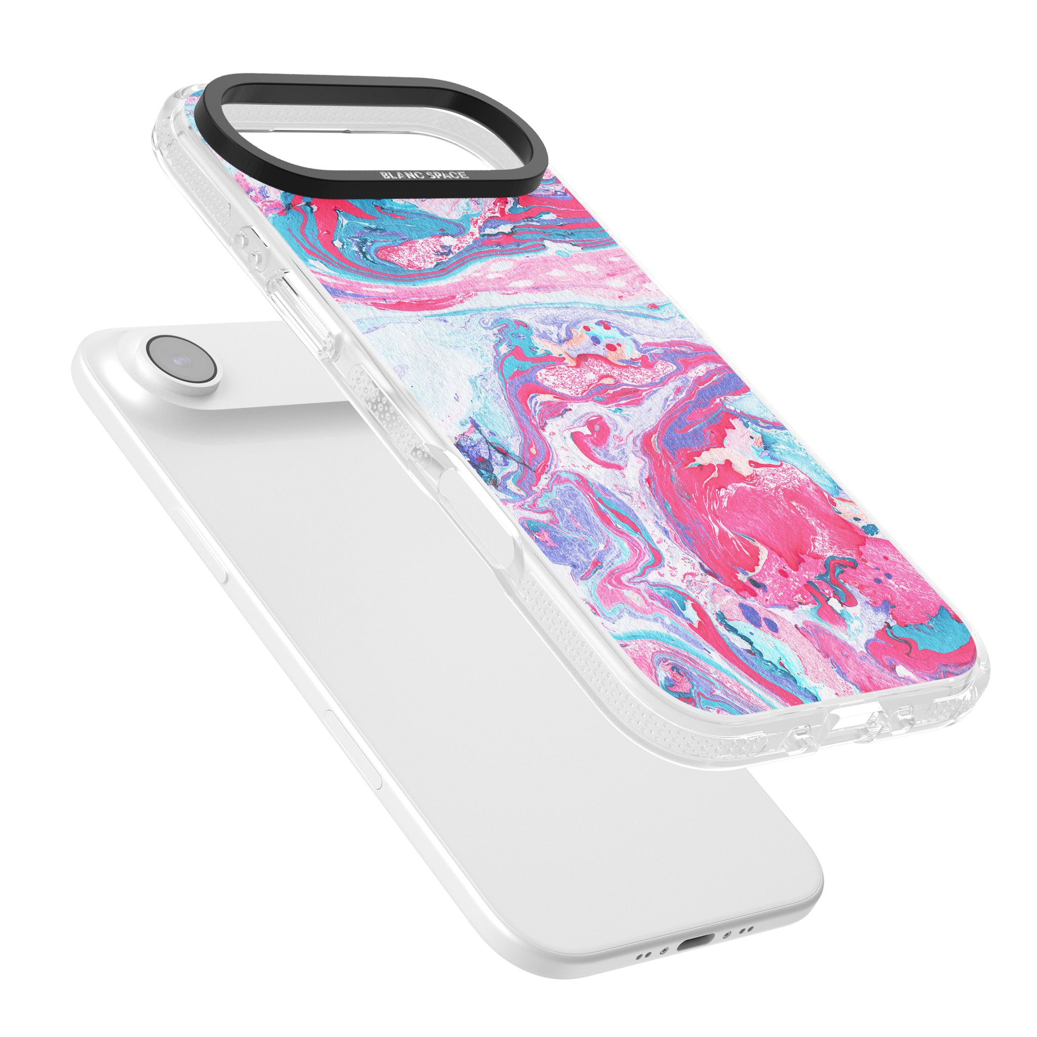 Pink, Blue & Purple Marbled Paper Pattern iPhone 17 Air Impact Air Clear Phone Case Colours