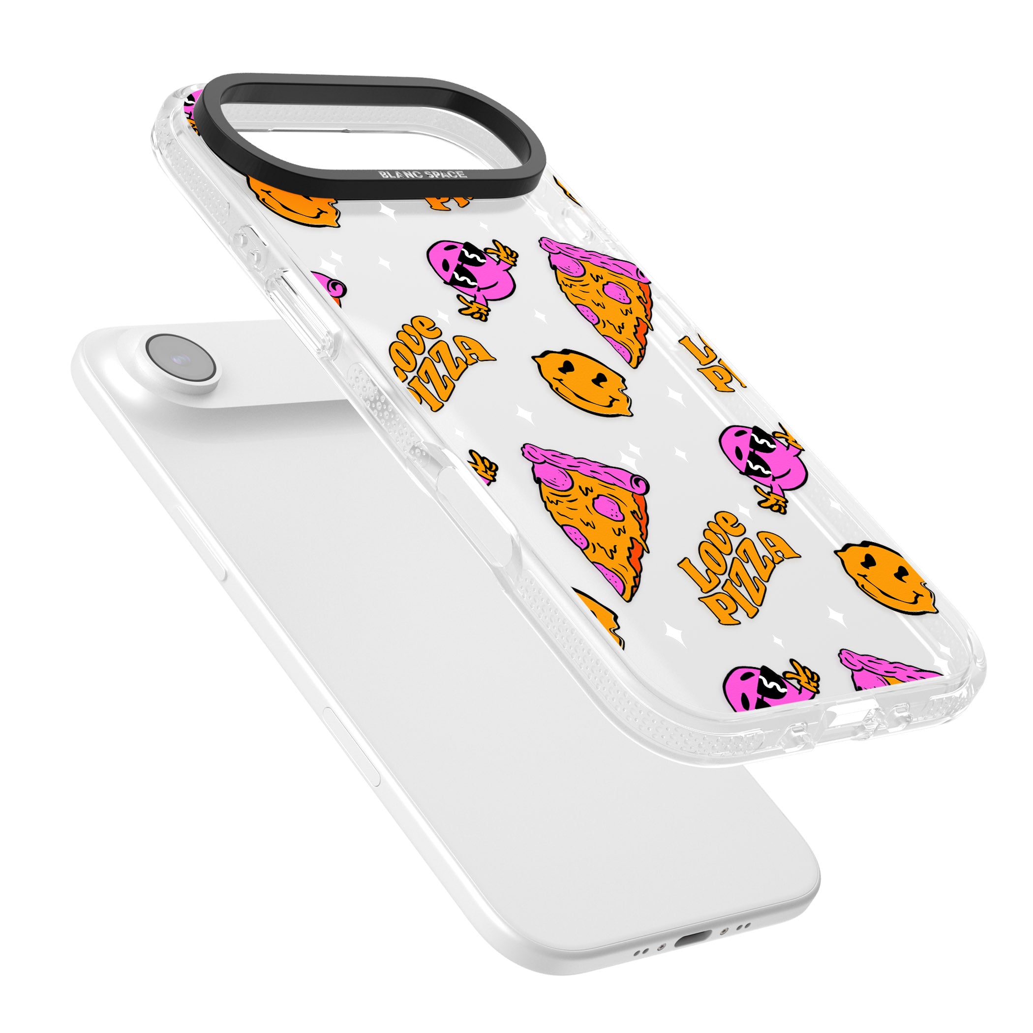 Psychedelic Love Pizza Pattern (Clear) iPhone 17 Air Impact Air Clear Phone Case Colours