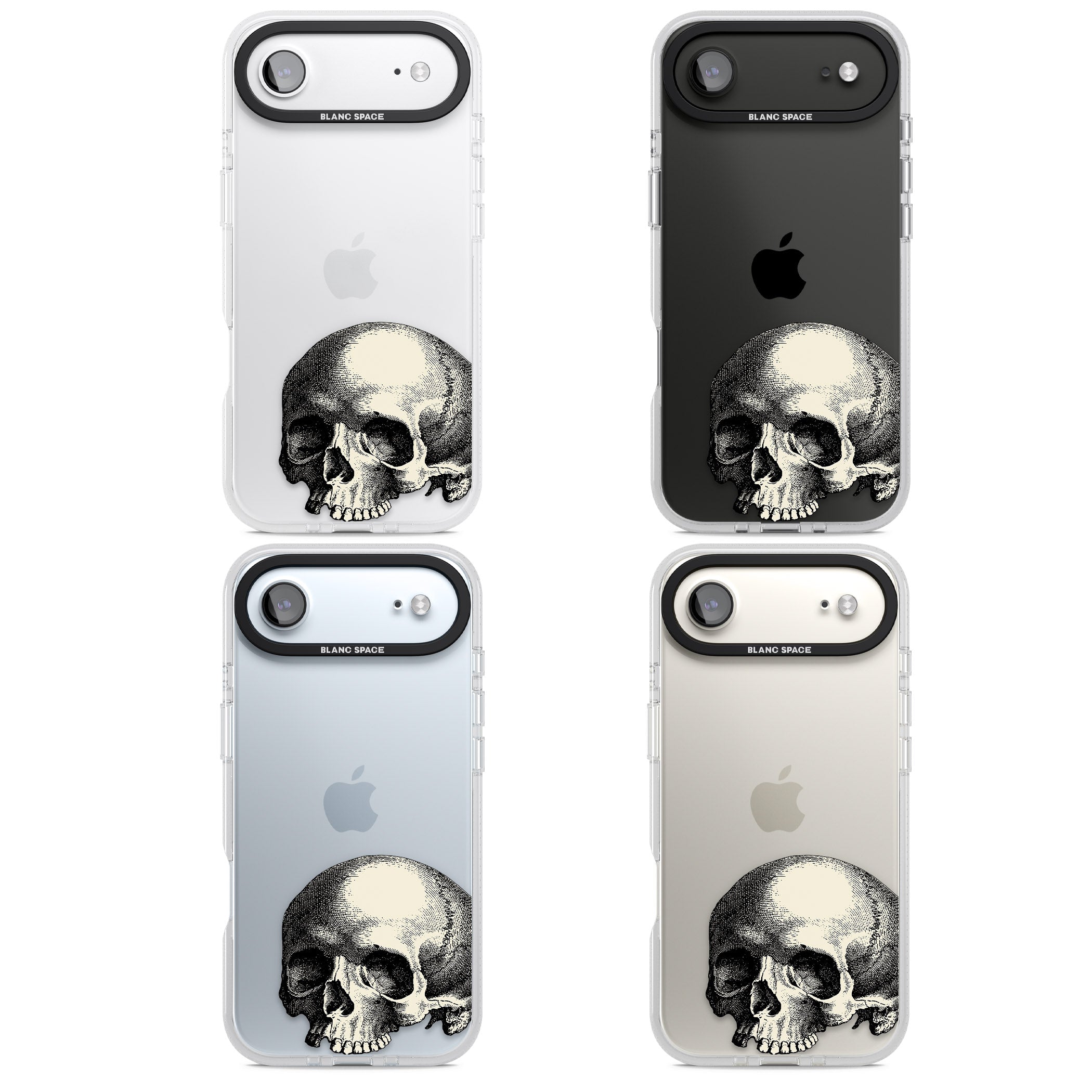 Minimal Vintage Skull iPhone 17 Air Impact Air Clear Phone Case APT Impact Protection