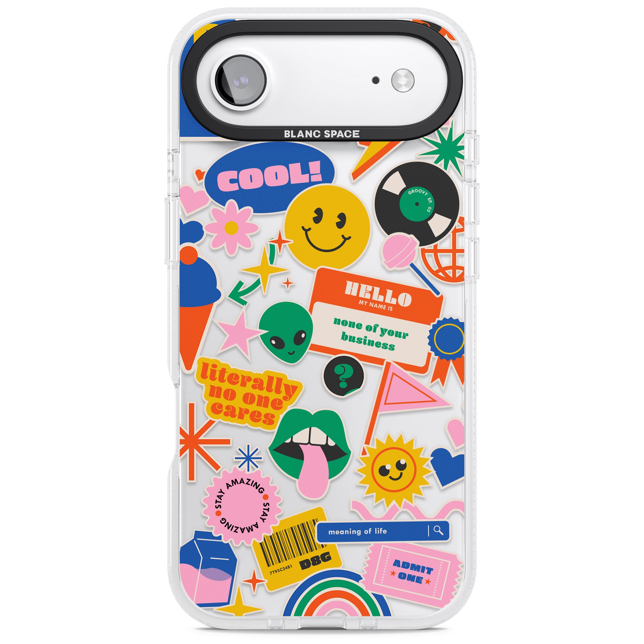 Nostalgic Sticker Vibes iPhone 17 Air Impact Air Clear Phone Case