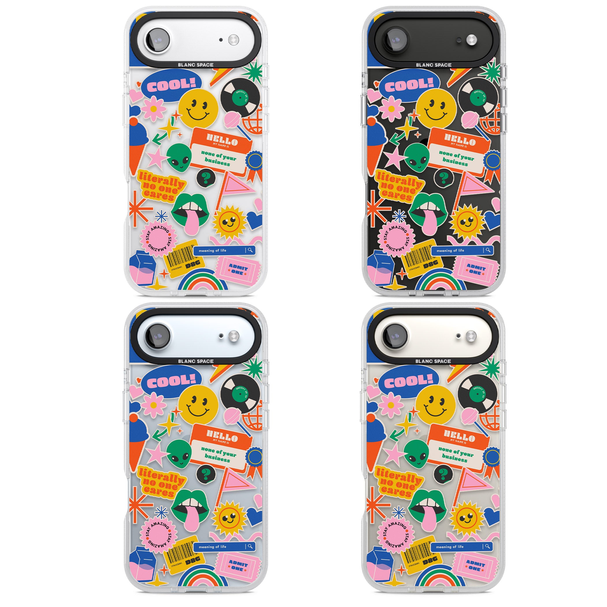 Nostalgic Sticker Vibes iPhone 17 Air Impact Air Clear Phone Case APT Impact Protection