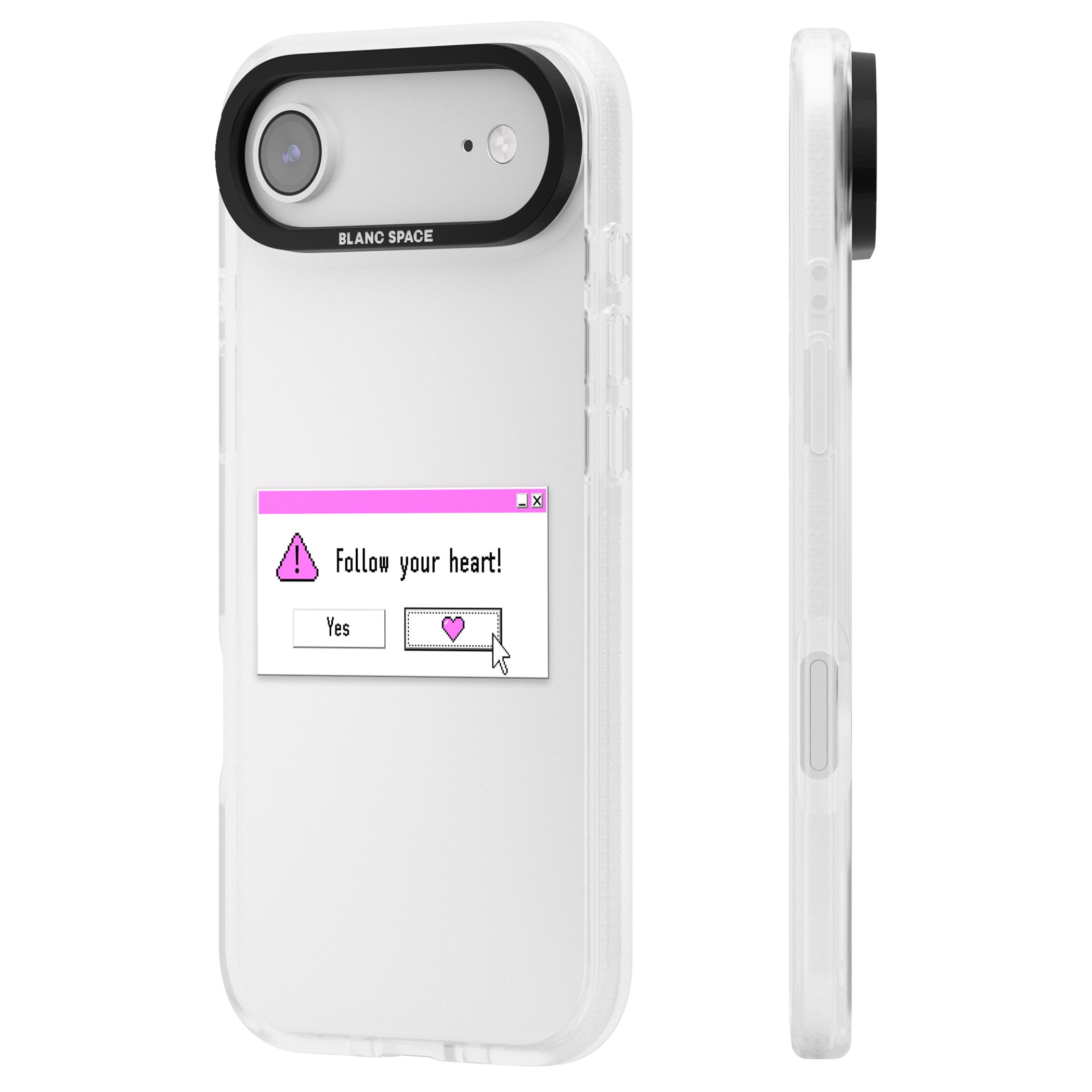 Follow Your Heart.Exe iPhone 17 Air Impact Air Clear Phone Case Side Profile