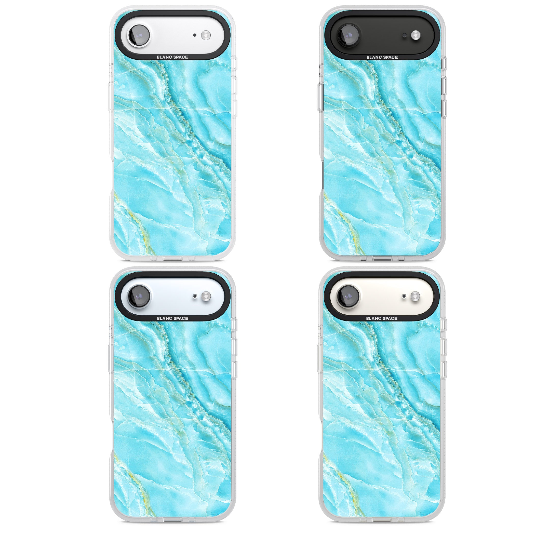 Blue Onyx Marble iPhone 17 Air Impact Air Clear Phone Case APT Impact Protection