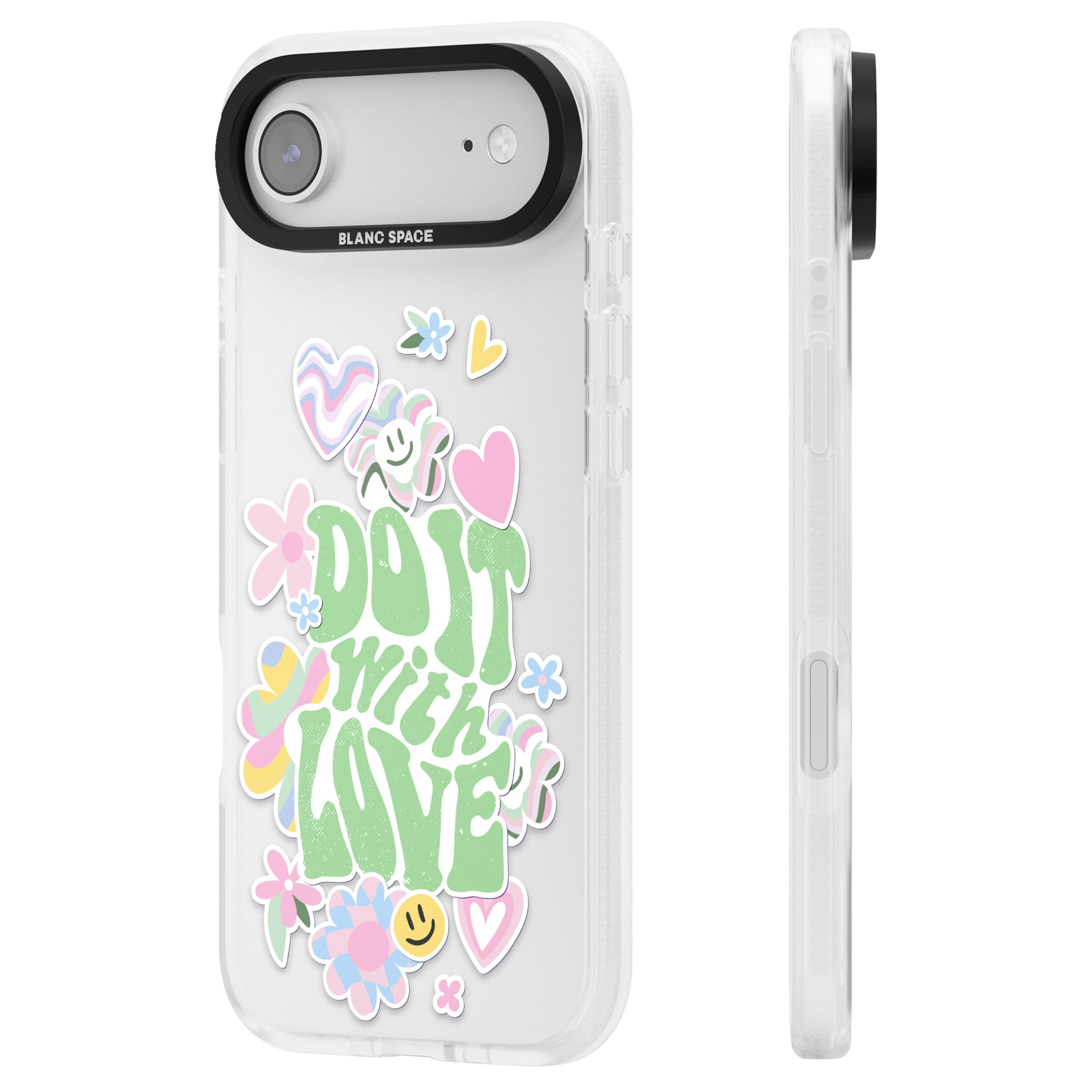 Do It With Love iPhone 17 Air Impact Air Clear Phone Case Side Profile