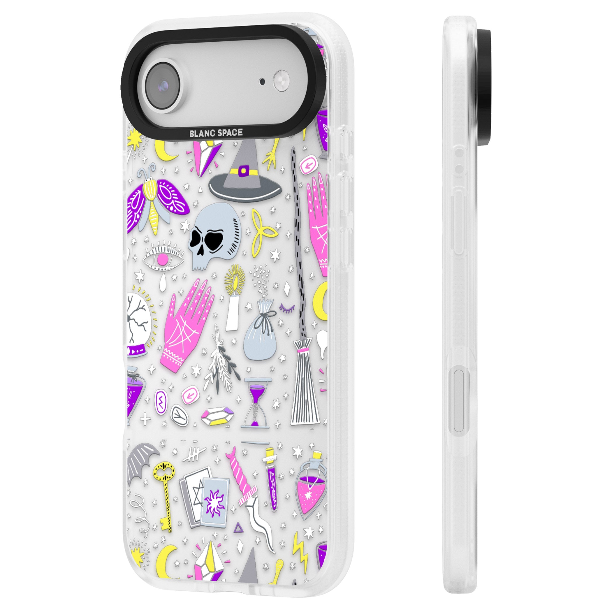 Black Magic Pattern iPhone 17 Air Impact Air Clear Phone Case Side Profile