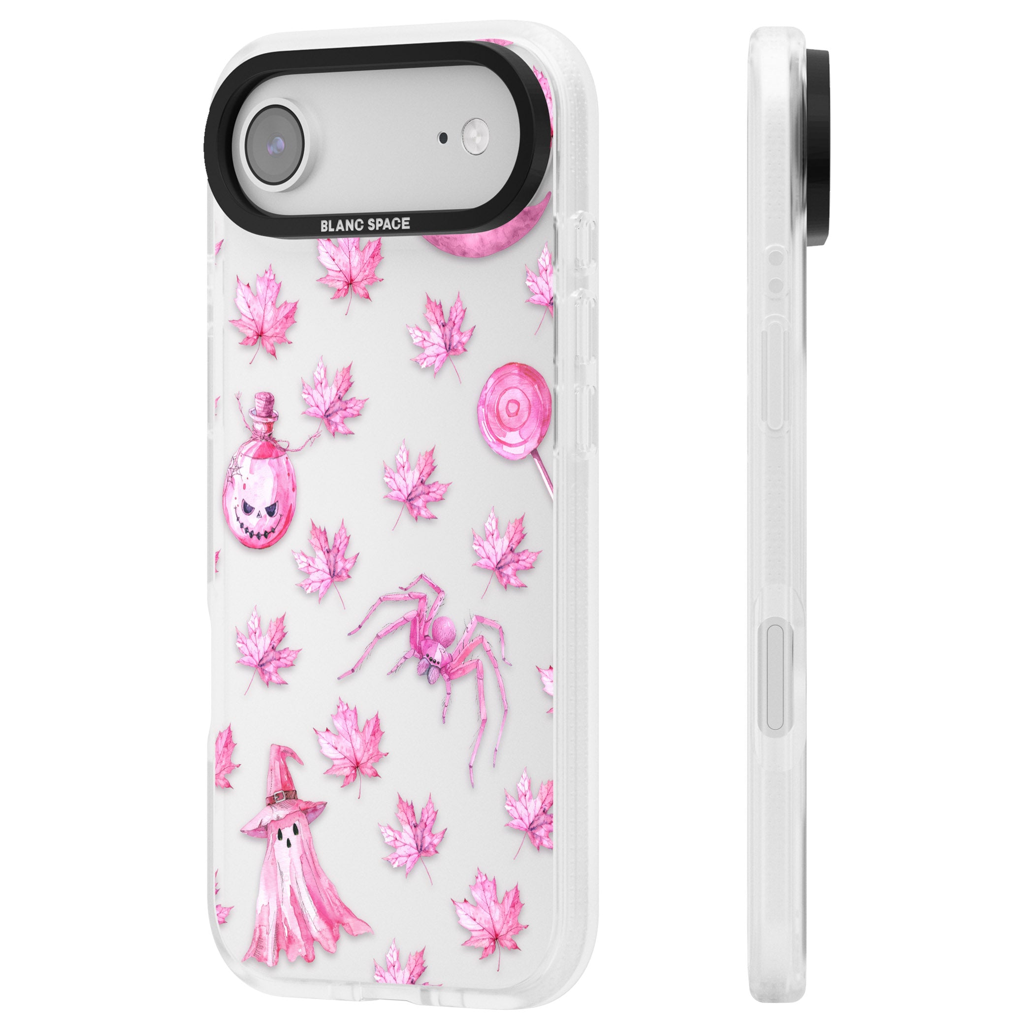 Pink Moon Maple iPhone 17 Air Impact Air Clear Phone Case Side Profile