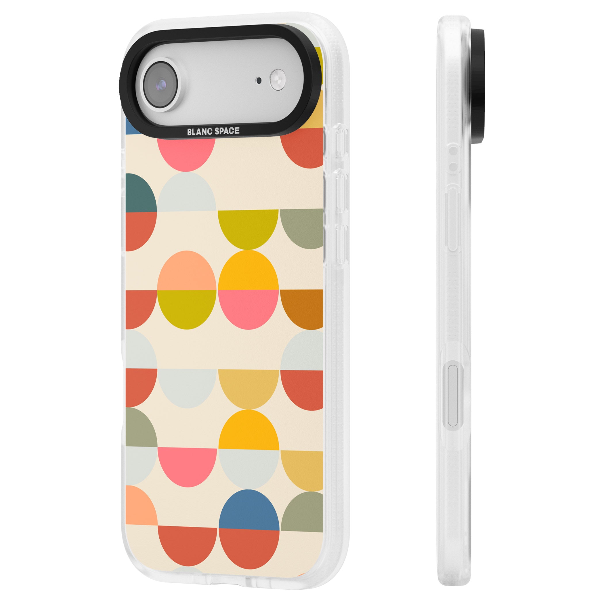 Colorful Retro Circles iPhone 17 Air Impact Air Clear Phone Case Side Profile