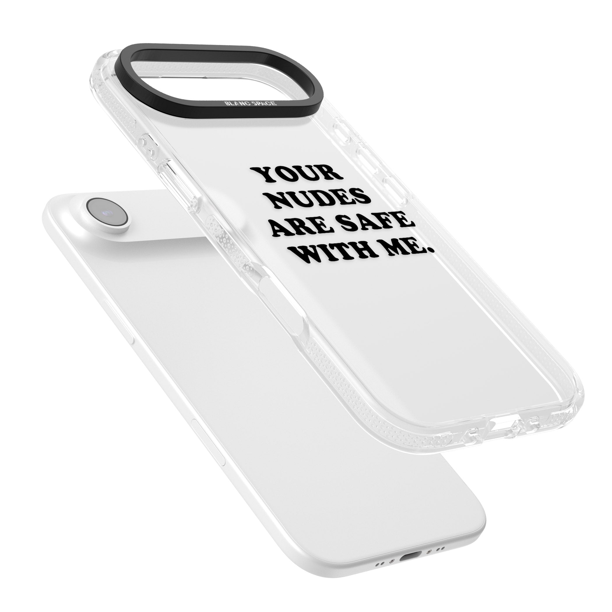 Your Nudes Are Safe Black iPhone 17 Air Impact Air Clear Phone Case Colours