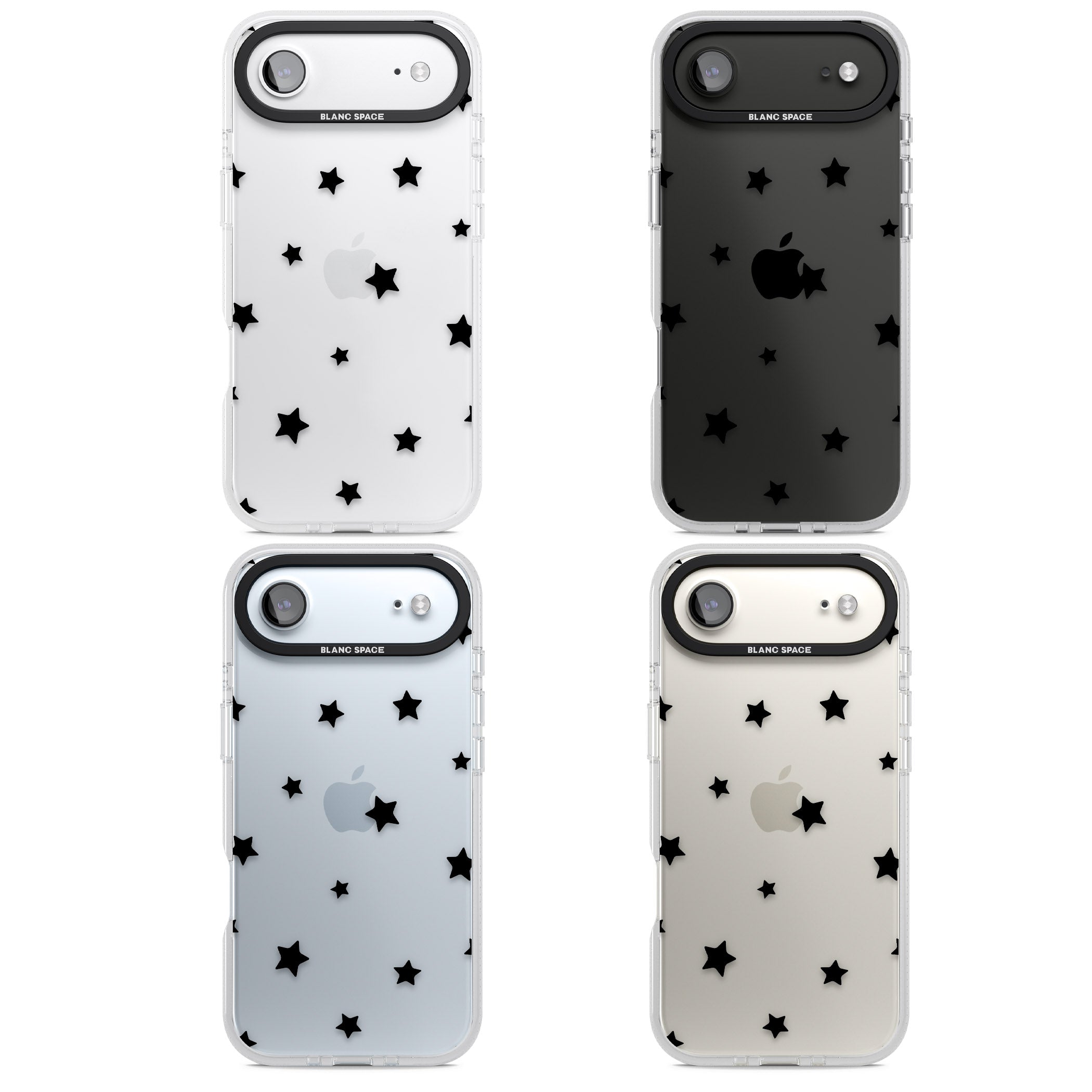 Starry Night Black Stars iPhone 17 Air Impact Air Clear Phone Case APT Impact Protection