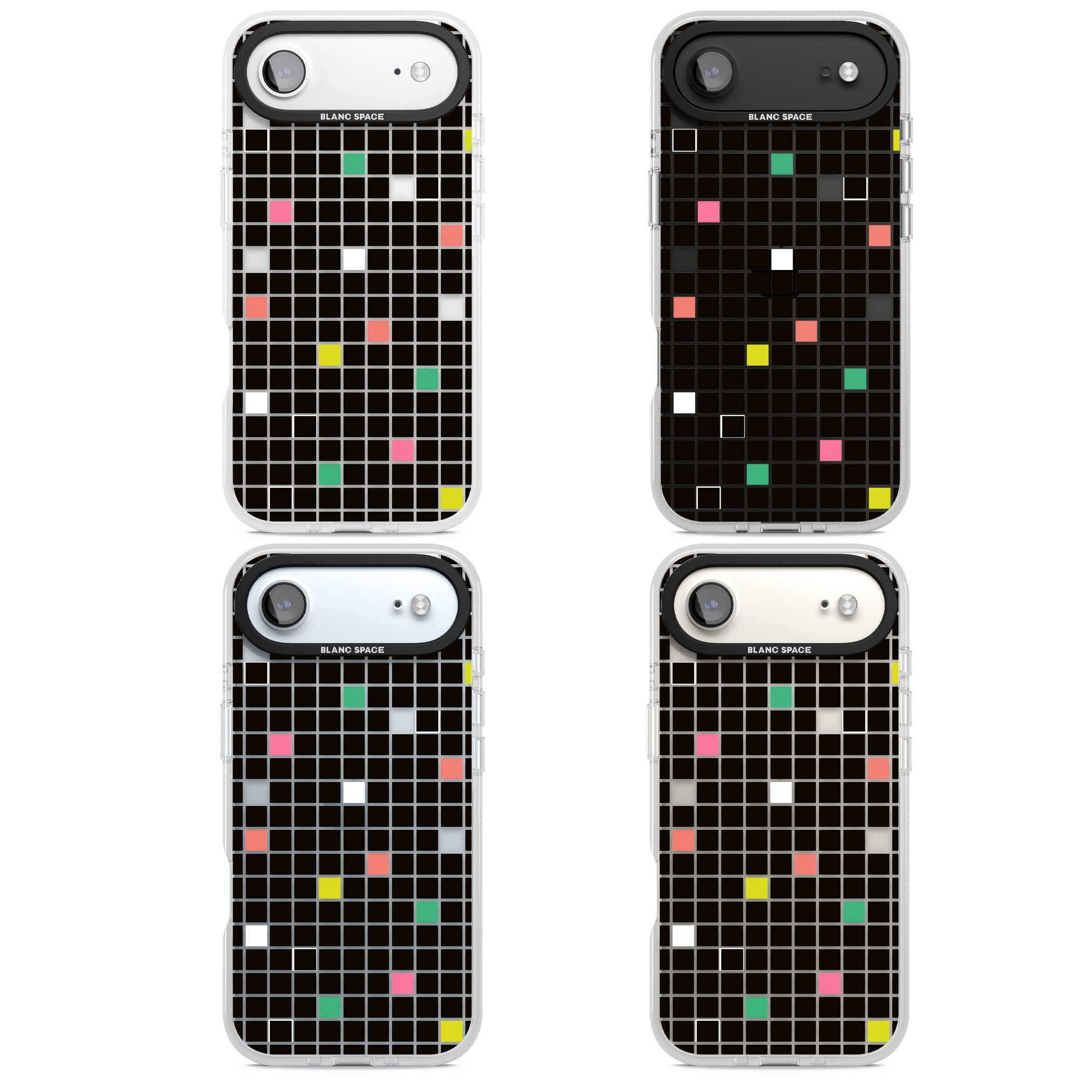 Vibrant Black Geometric Grid iPhone 17 Air Impact Air Clear Phone Case APT Impact Protection