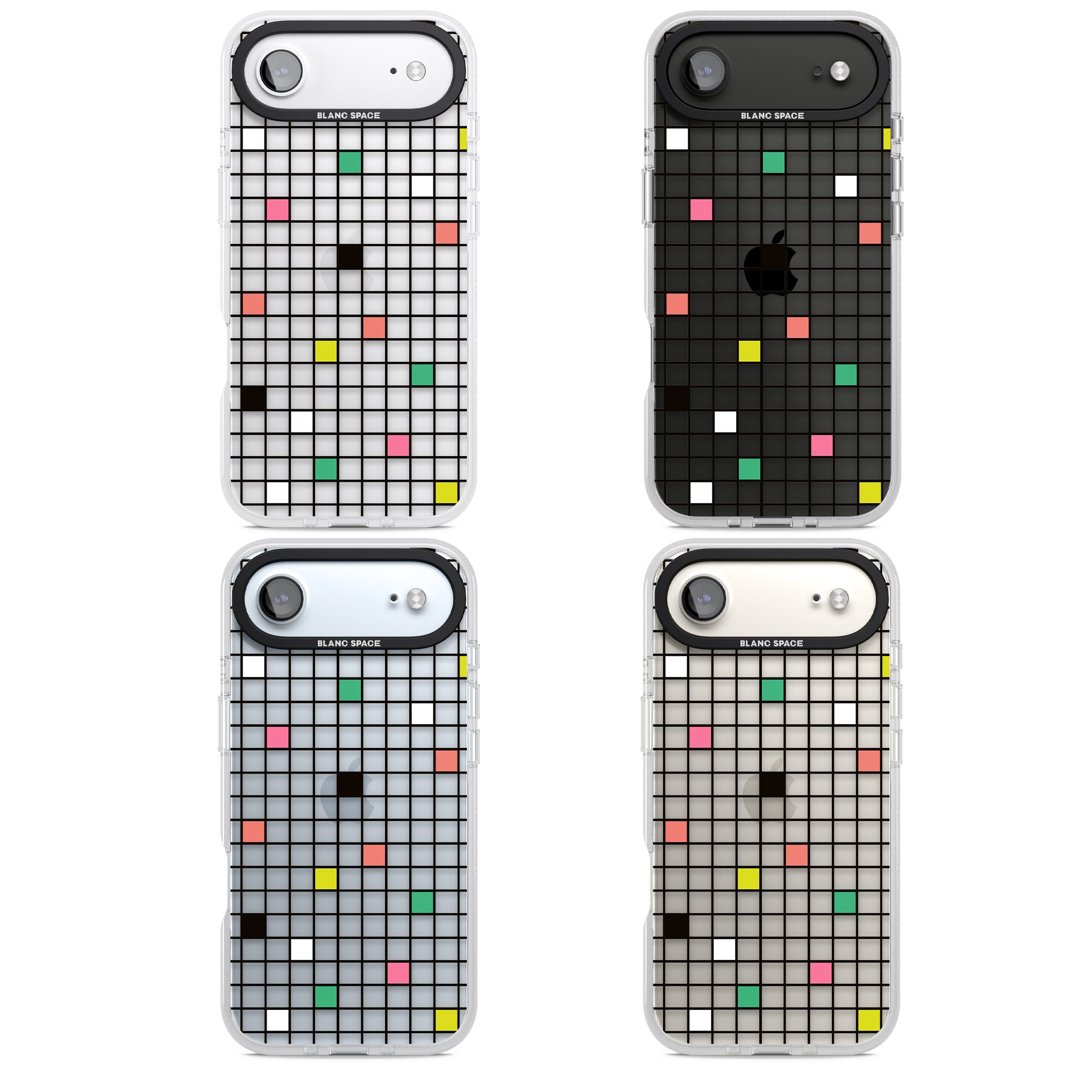 Vibrant Clear Geometric Grid iPhone 17 Air Impact Air Clear Phone Case APT Impact Protection