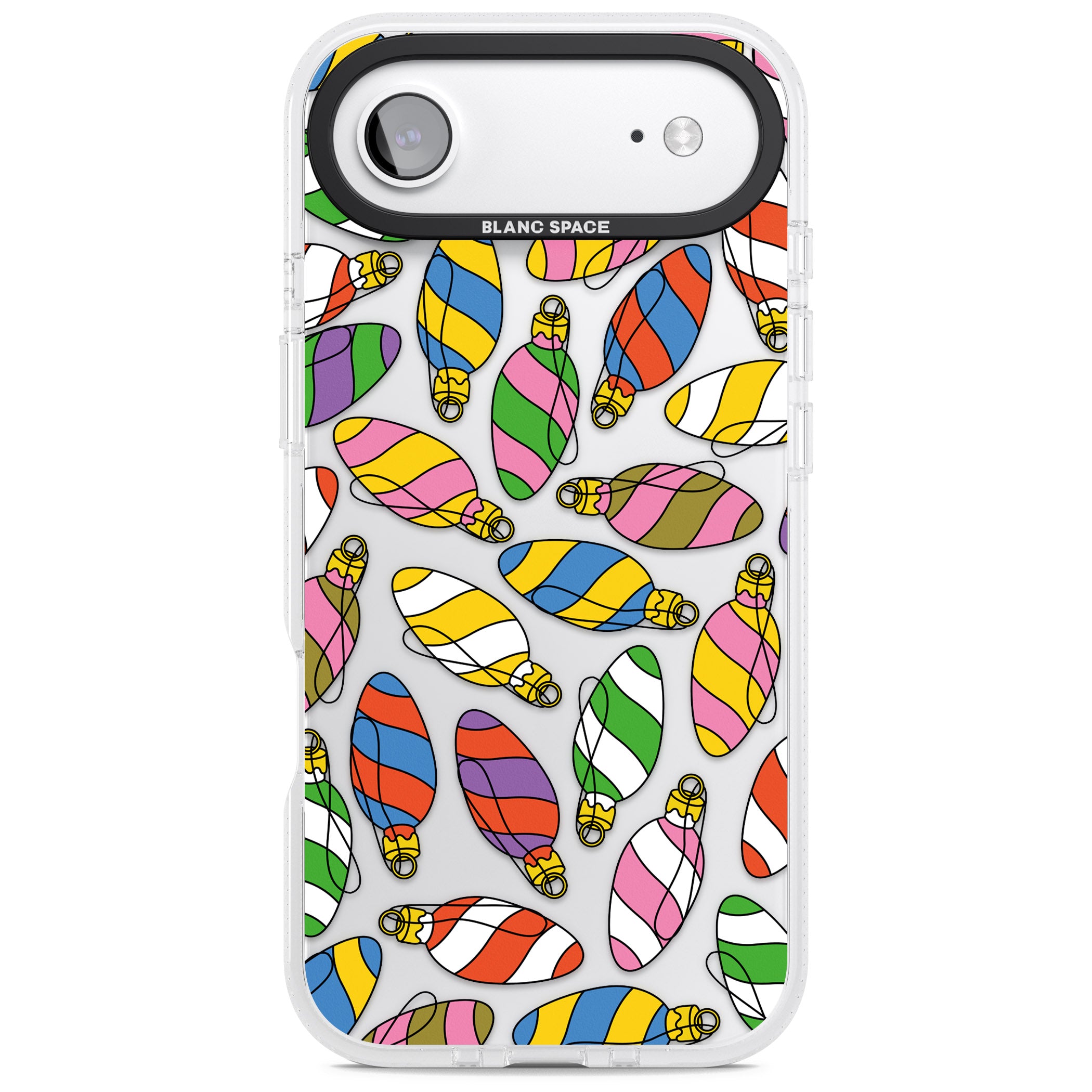 Colourful Holiday Ornaments iPhone 17 Air Impact Air Clear Phone Case