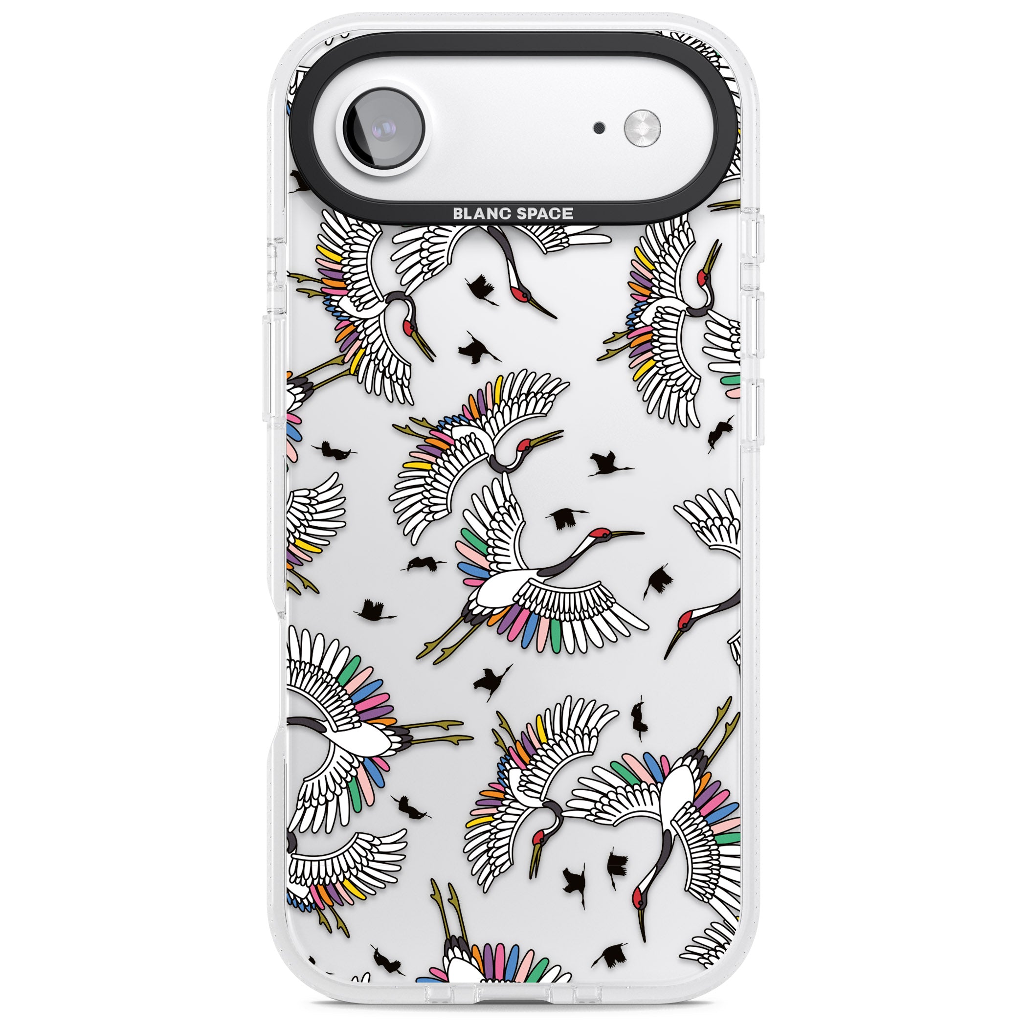Colourful Crane Pattern iPhone 17 Air Impact Air Clear Phone Case
