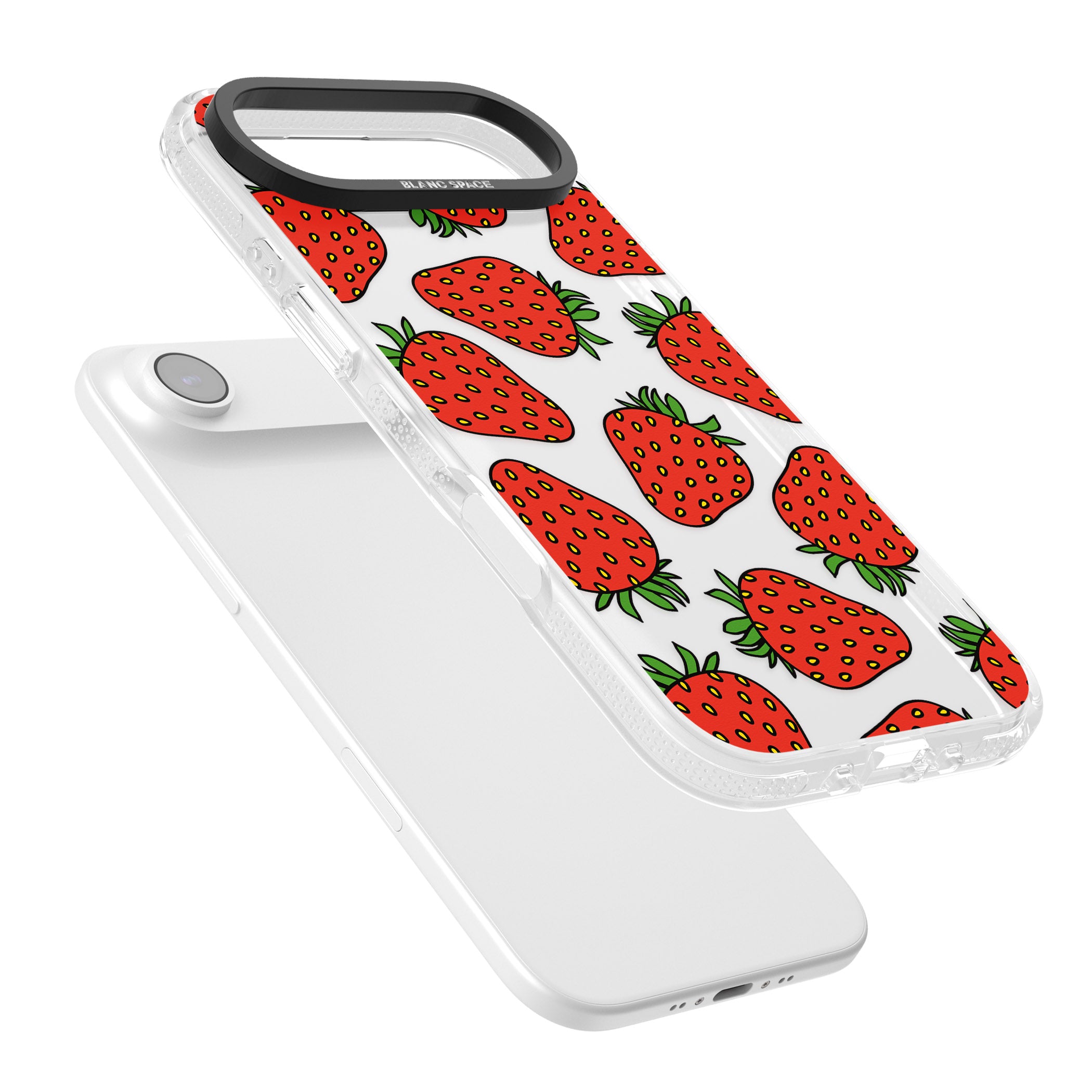 Strawberry Pattern iPhone 17 Air Impact Air Clear Phone Case Colours