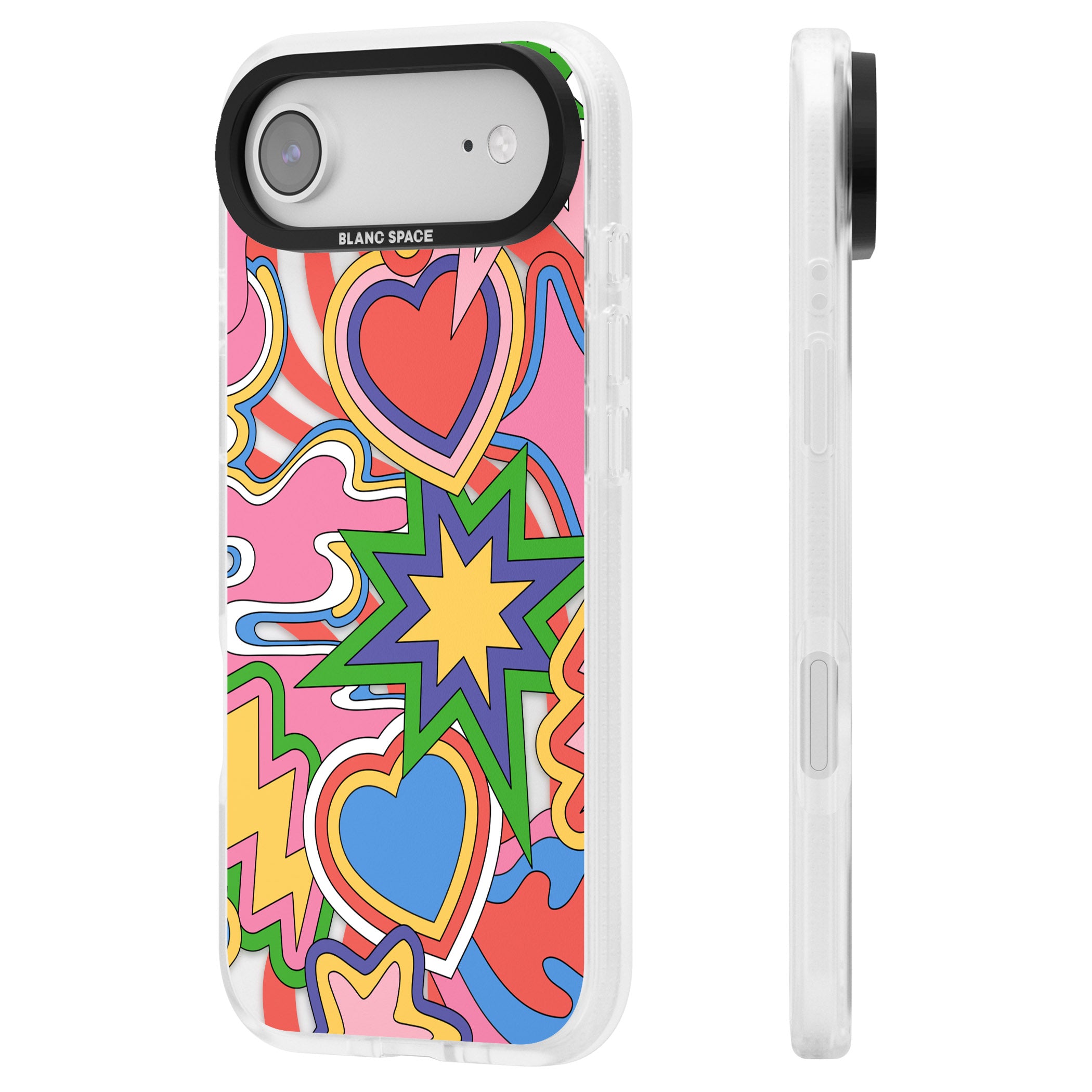 Psychedelic Pop Art Explosion iPhone 17 Air Impact Air Clear Phone Case Side Profile